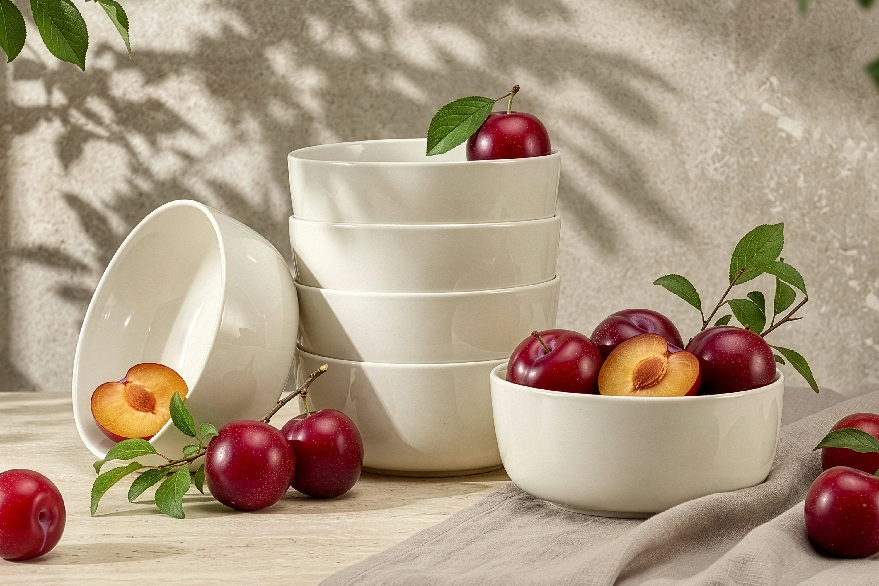 KONSIMO® Müslischale VICTO Schüssel-Set hergestellt in der EU, Steingut, (6-Personen Set, 6-tlg), spülmaschinengeeignet, mikrowellengeeignet, 6x Schale