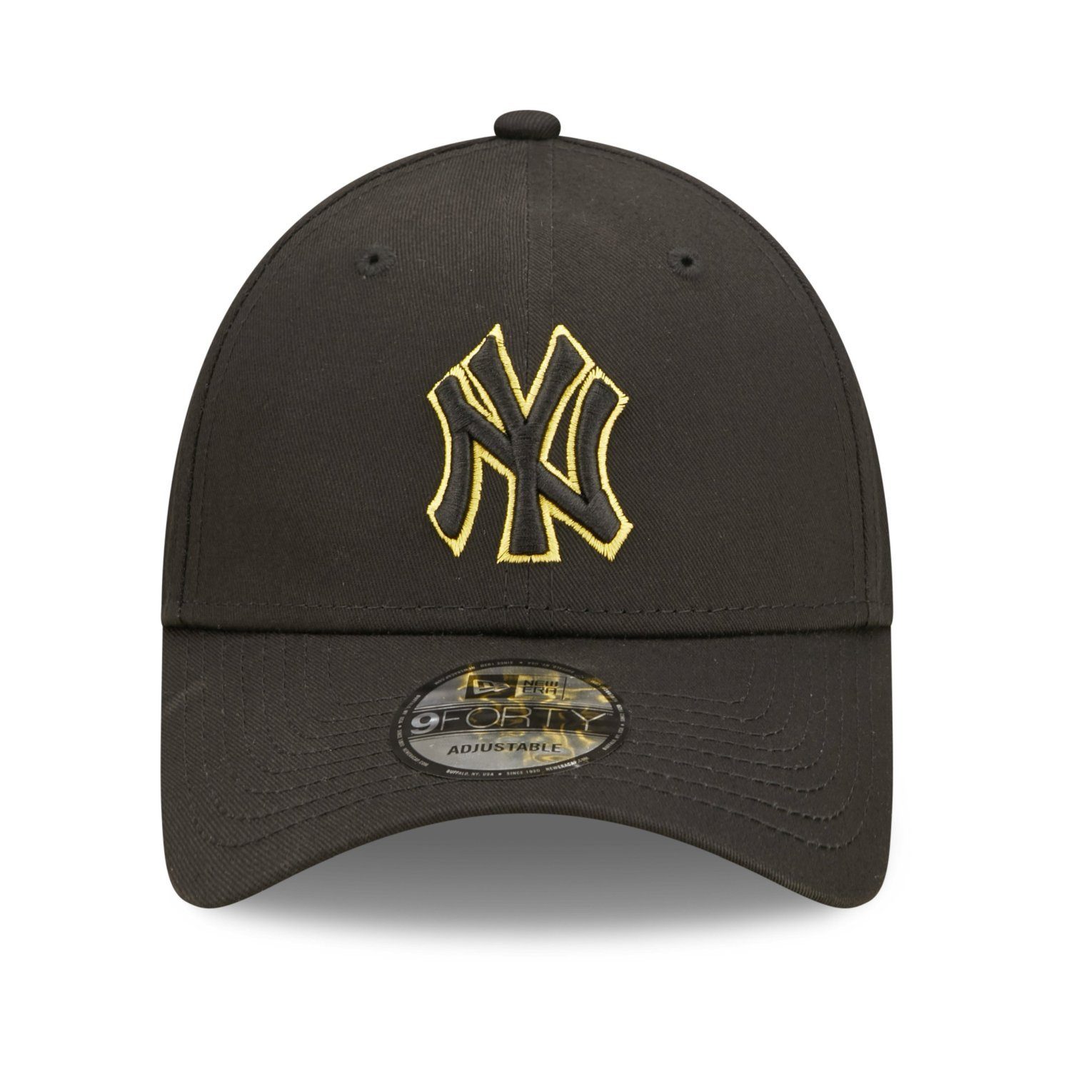 New Era Baseball Cap 9Forty schwarz-gelb York New Yankees OUTLINE Strapback