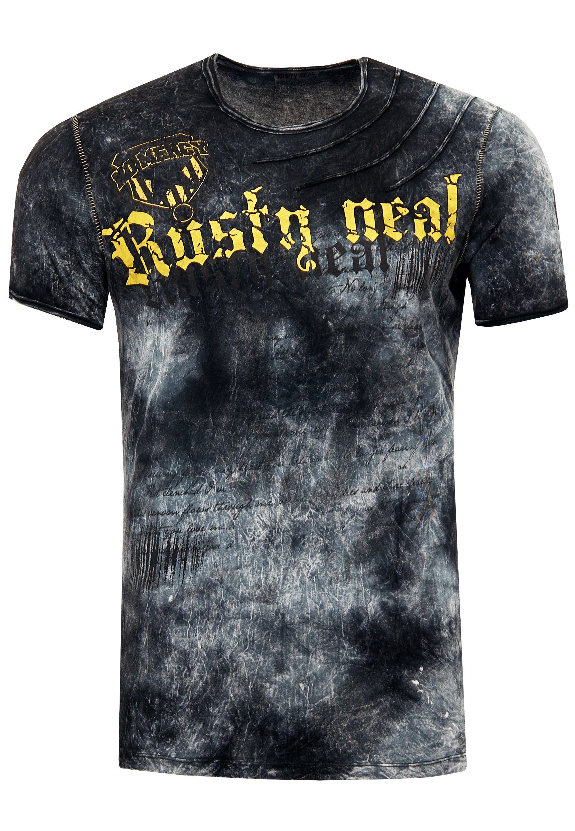 anthrazit Neal Batik-Optik mit T-Shirt Rusty toller