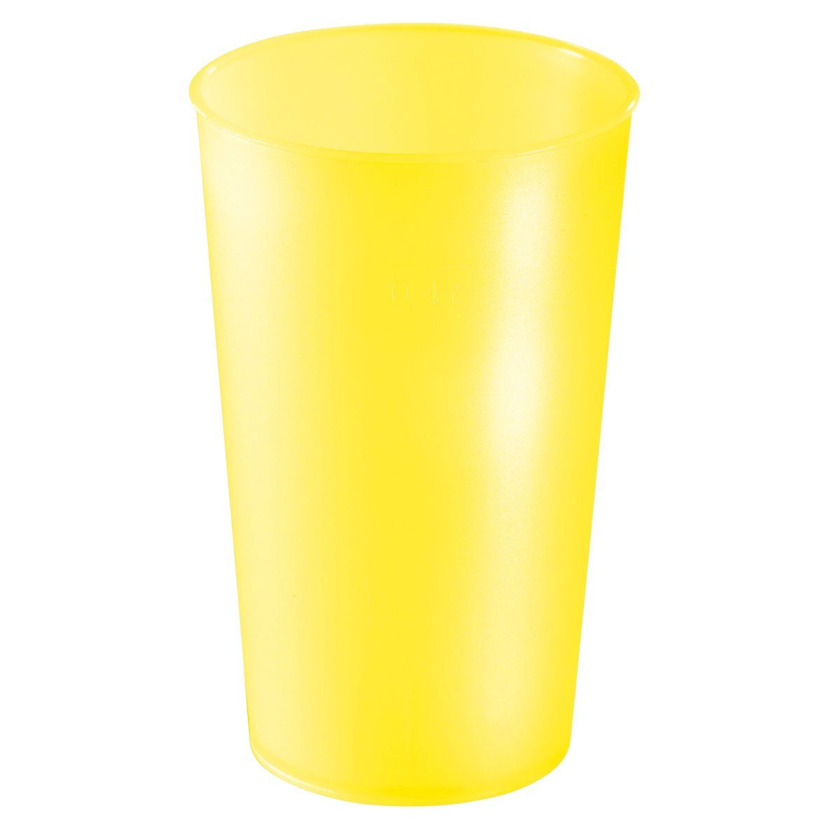 1) 1-tlg., l, Kunststoff, (Sparset, "Colour" Mehrwegbecher mehrweg.pro trend-gelb Trinkbecher PP 0,4