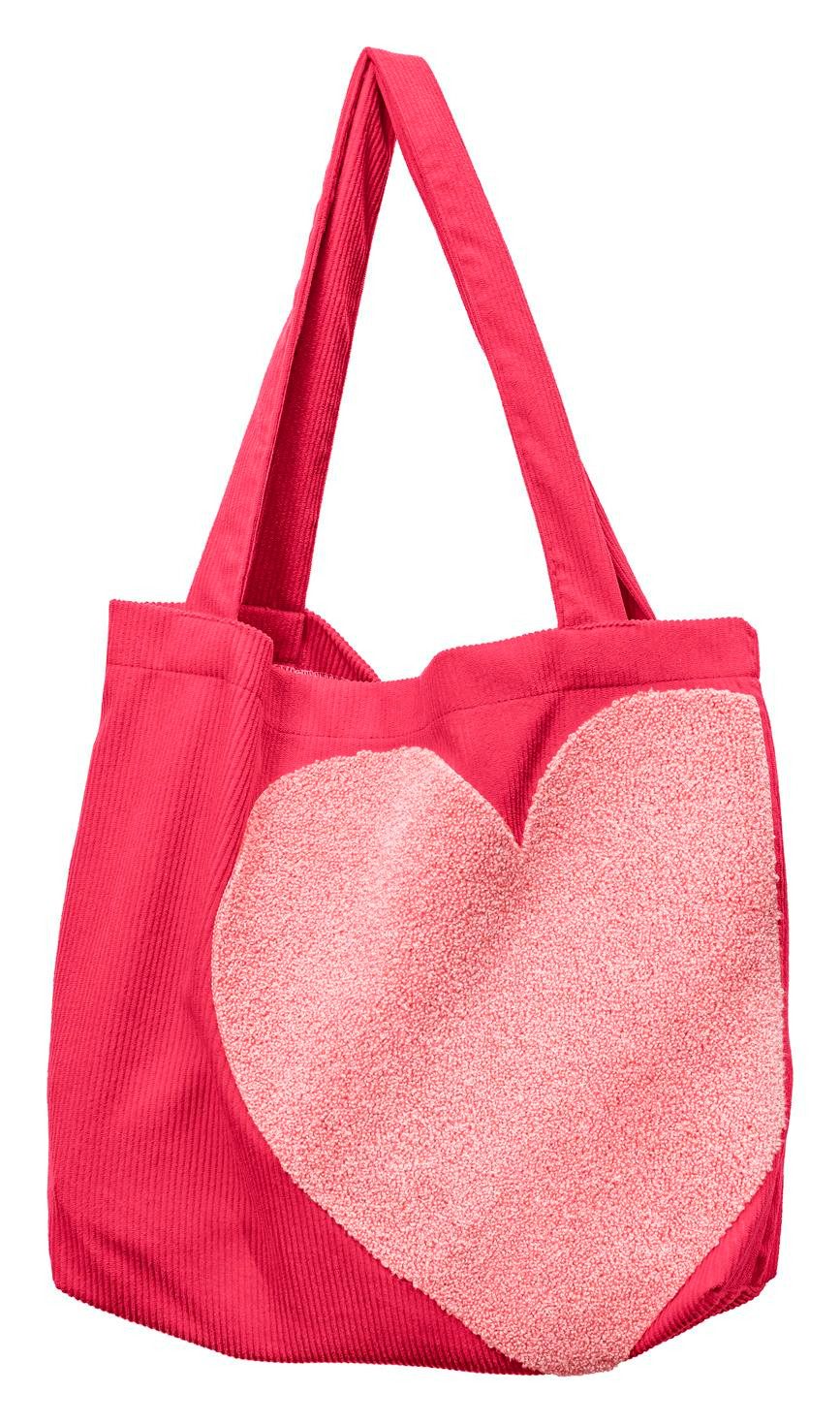 Magma Heimtex Umhängetasche Cordstofftasche Pixie 3D-Effekt getuft Oh la la Cherry oder Herz (1 teilig, 1-tlg., Maße ca. 48 x 12 x 36 cm (LxBxH), Cordlook