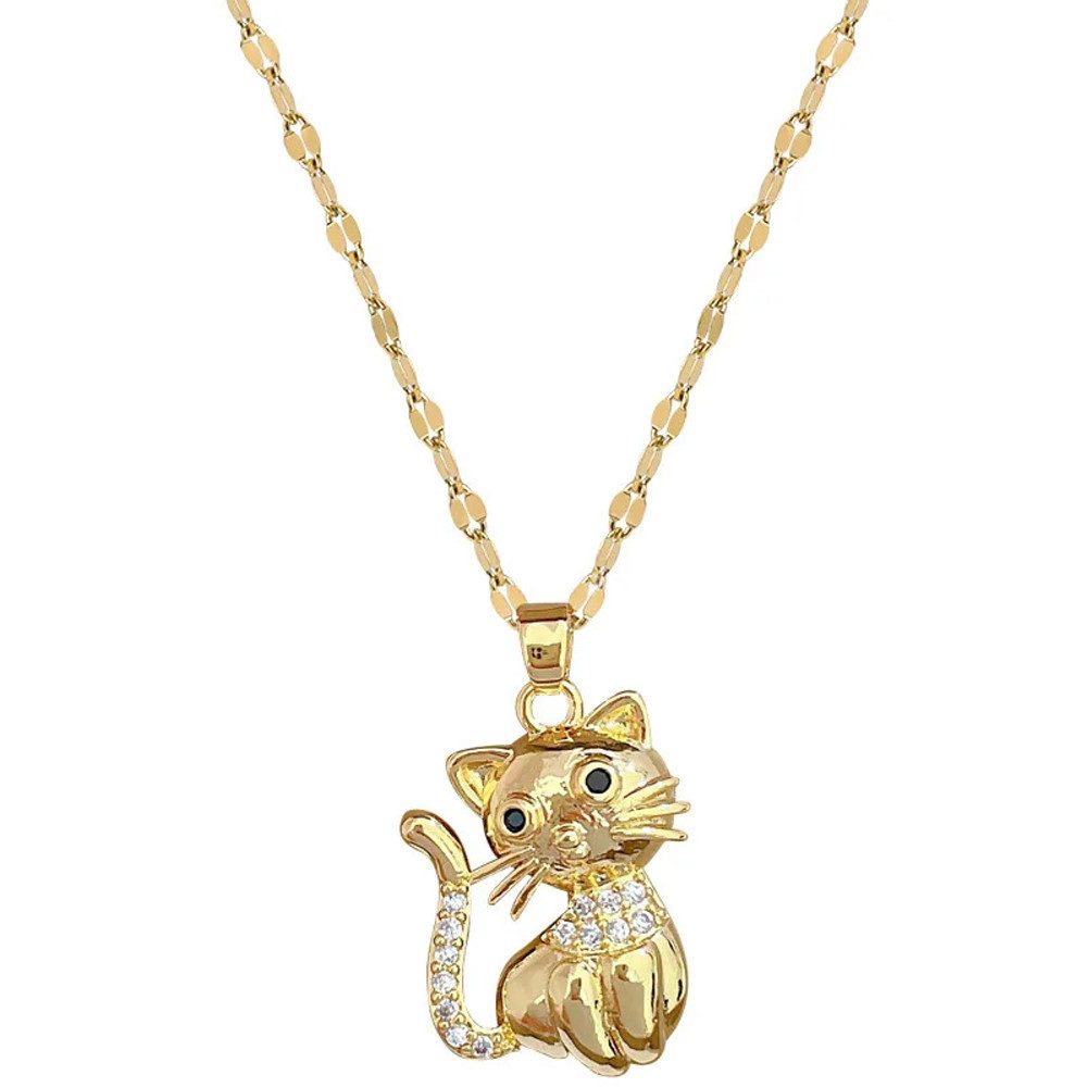 Einkaufszauber Kette mit Anhänger Halskette Anhänger Süße Katze (Set, Anhänger mit einfacher Kette), Katze
