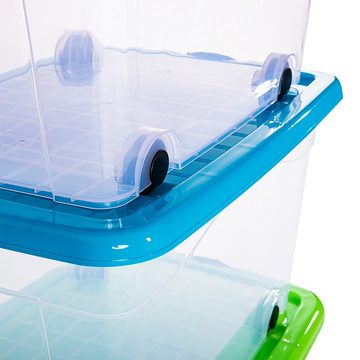 astor24 Aufbewahrungsbox Kunststoffboxen mit Deckel Transportbox Schuhbox (Spielzeugbox, 3 St), Regalbox