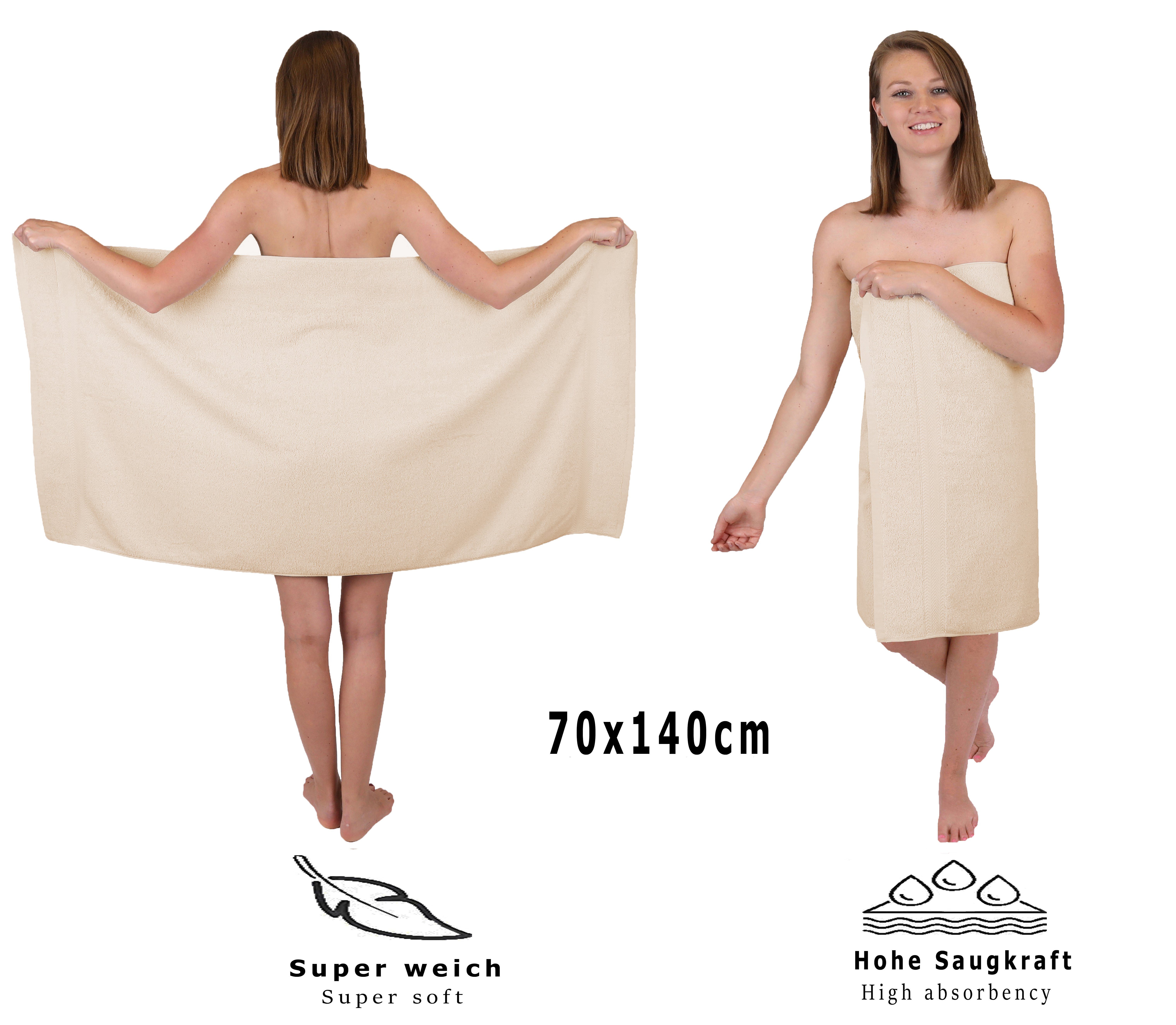 Handtuch-Set PREMIUM (12-tlg) Handtuch 100% Frottier sand 12er 100% Set Betz Baumwolle, Baumwolle,