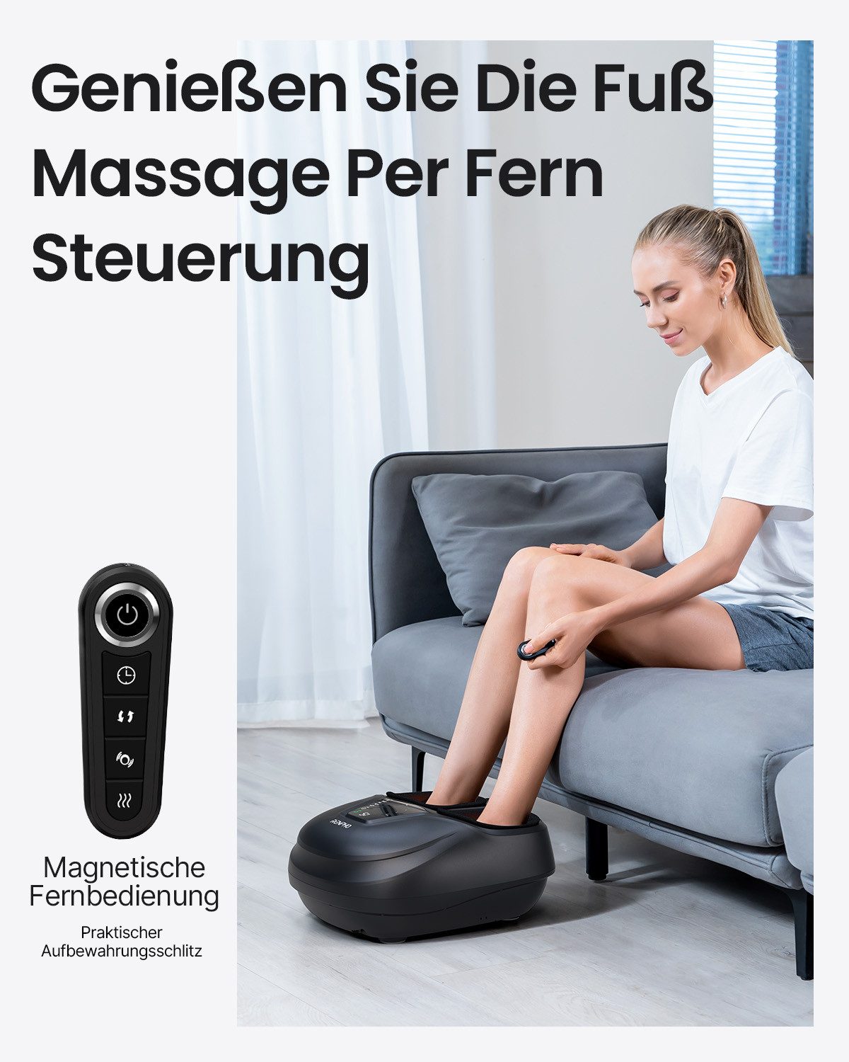 RENPHO Fußmassagegerät Shiatsu Foot Massager Compact FM-058, Shiatsu-Kompressionsmassage - Entspannung für den gesamten Fußbereich