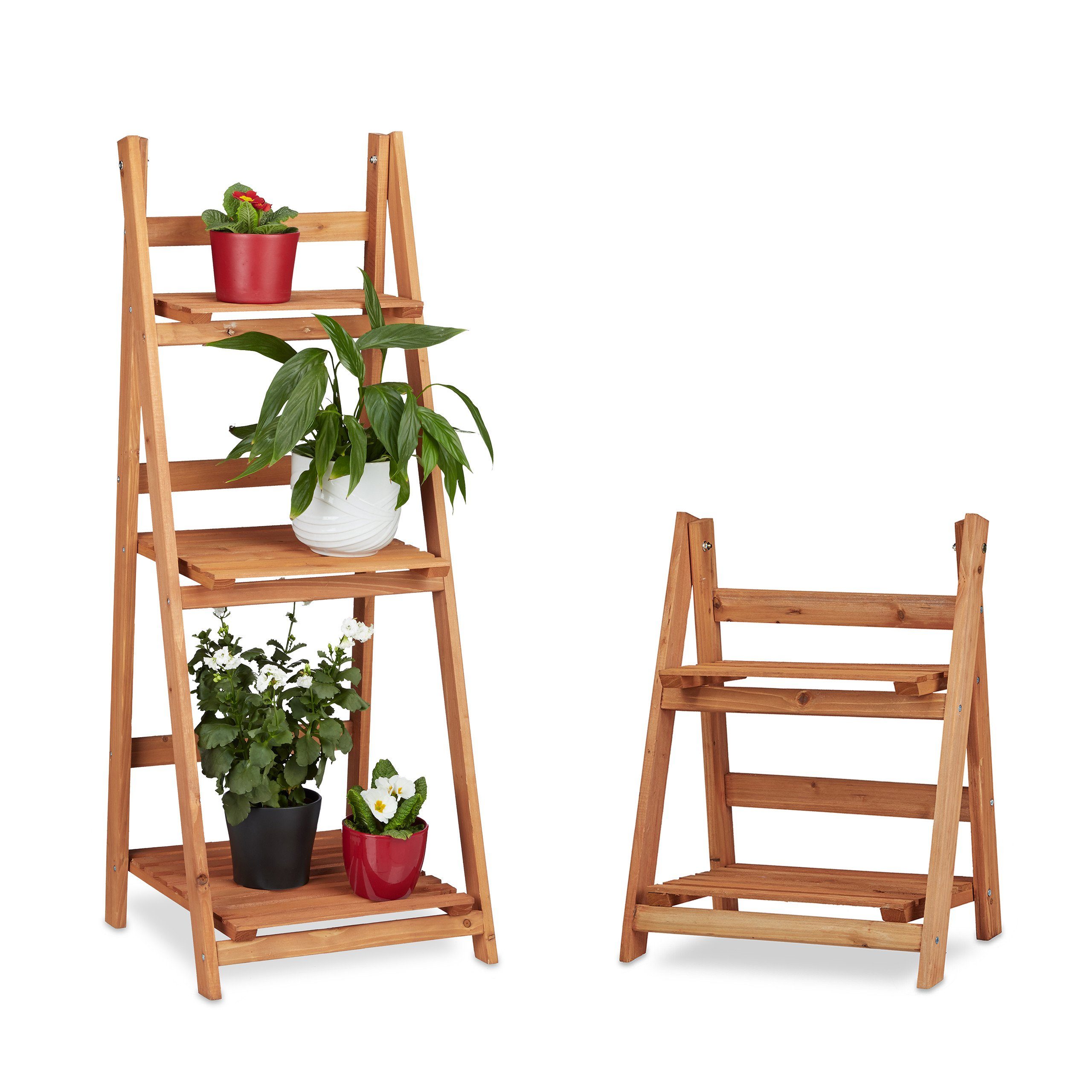 relaxdays Blumenständer 2-tlg. Blumentreppen Set günstig online kaufen