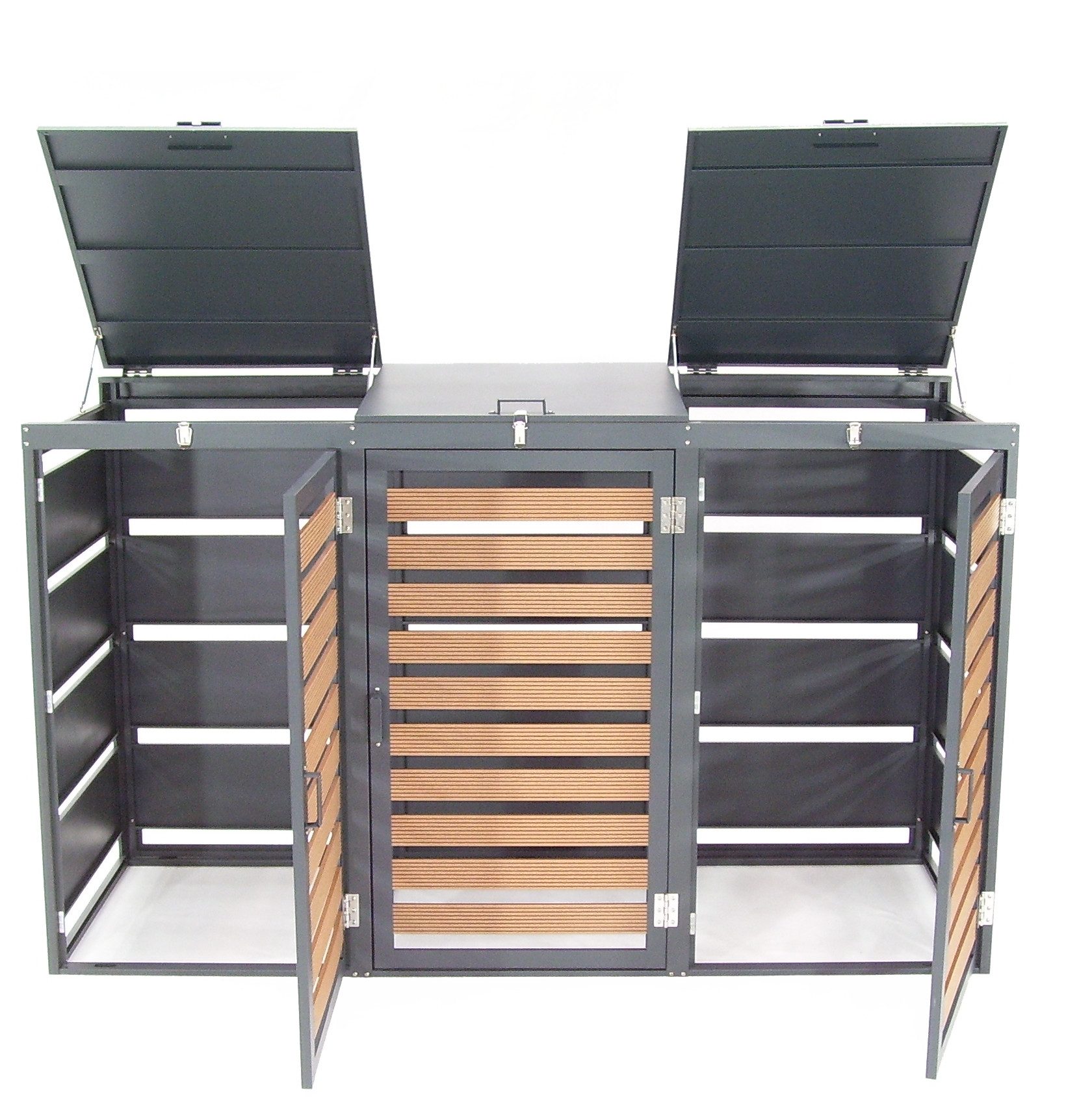 Apex Mülltonnenbox Mülltonnenbox 3-er 240L Mülltonnenverkleidung WPC Holzdielen 57091 (1 St)