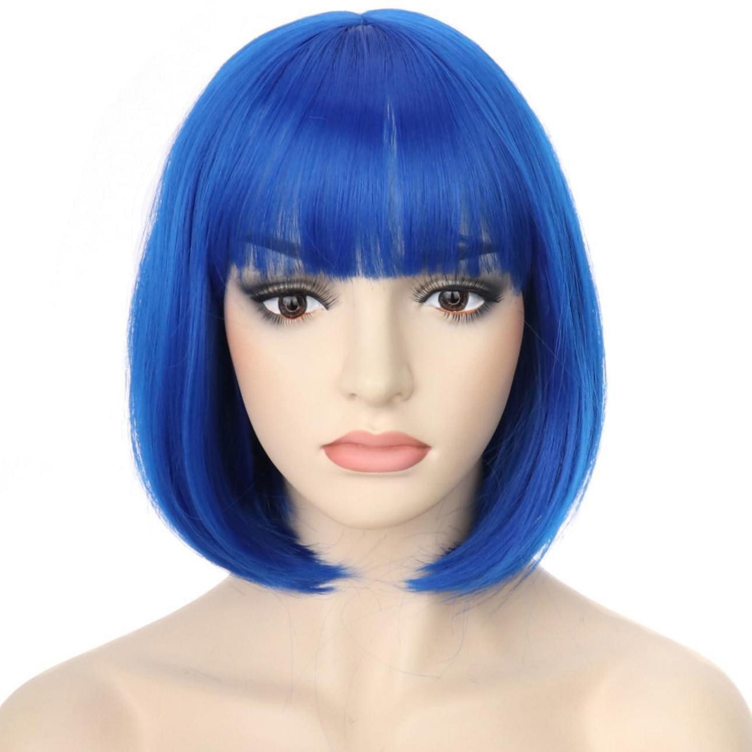 LuxusKollektion Kunsthaarperücke Perücke Bob Pony Kurz Frauen Synthetik Cosplay Karneval Blau