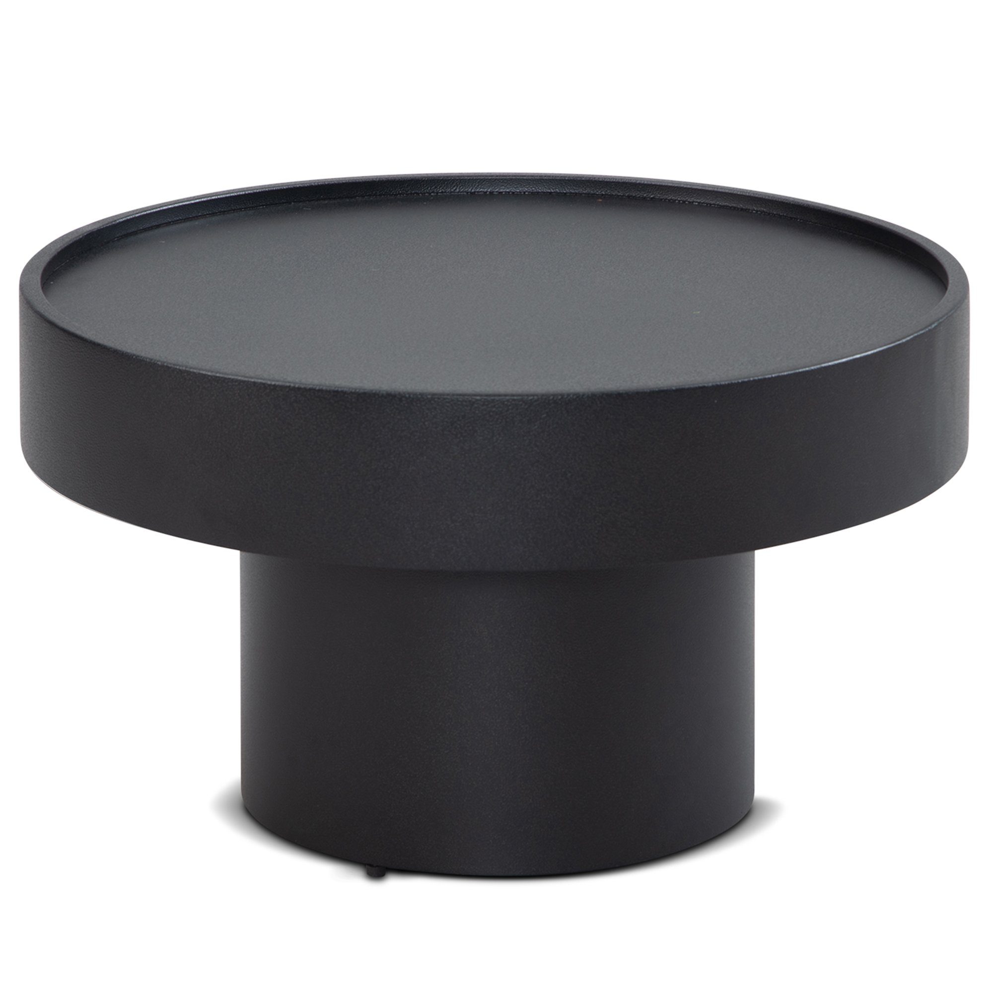 Couchtisch Kaffeetisch Schwarz Metall, 60x60x36 cm, Pilz-Design