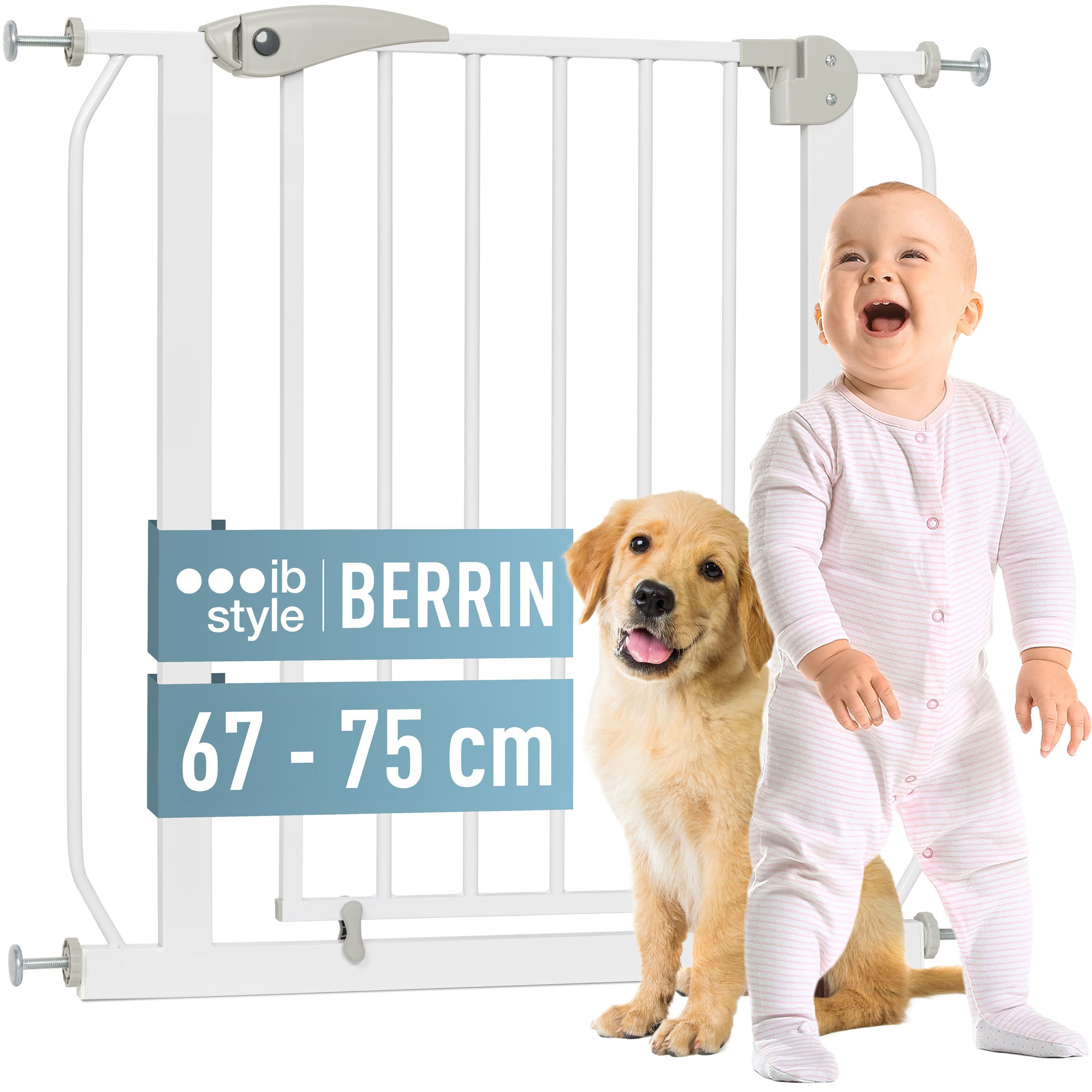ib style Türschutzgitter Berrin S, Ohne Bohren, Sicherheitsgitter für Türen und Treppen, Zum Klemmen
