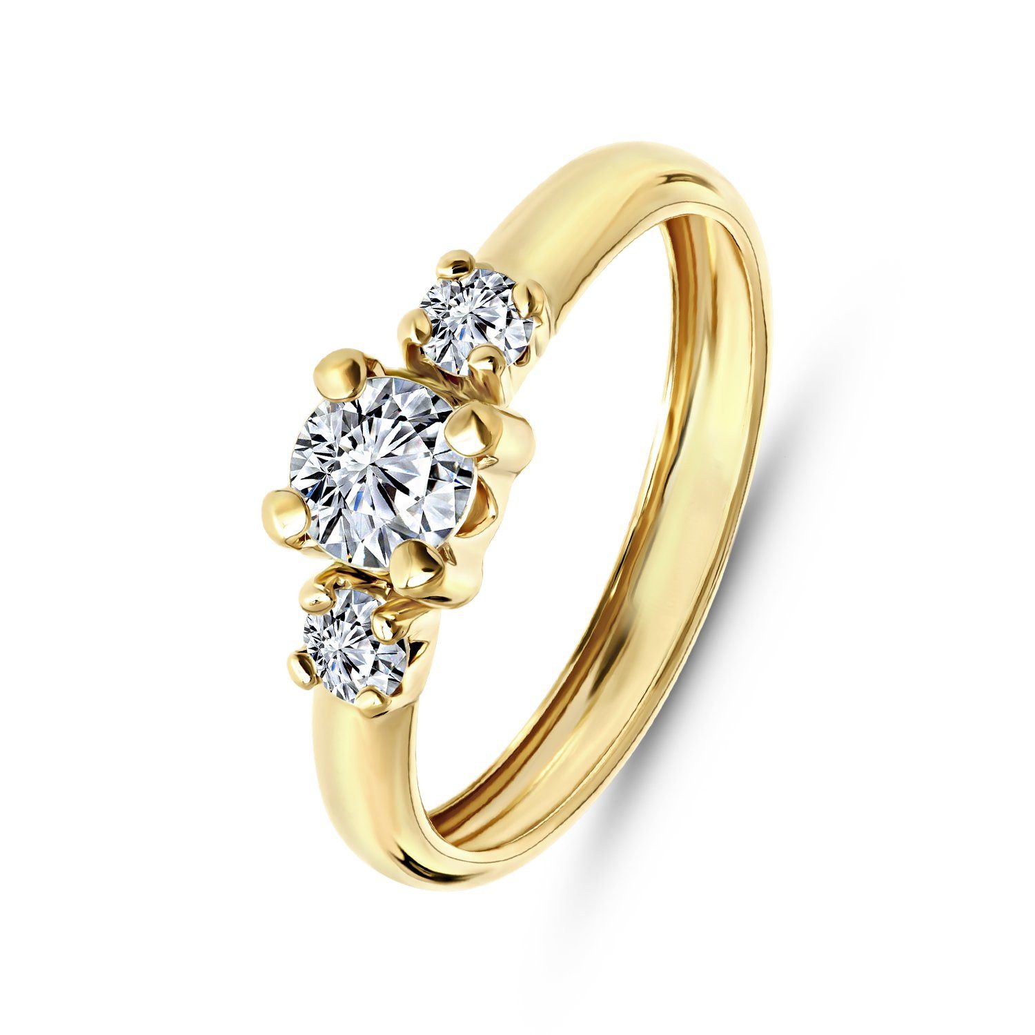 LUCARDI Fingerring Ring - 375 Gold - Gold - Zirkonia - Damen