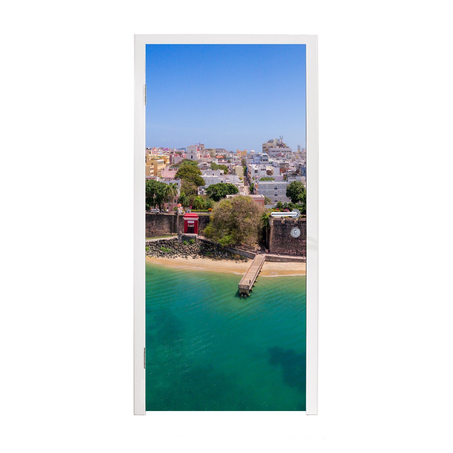 MuchoWow Türtapete San Juan Fotodruck, Matt, bedruckt, (1 St), Fototapete für Tür, Türaufkleber, 75x205 cm