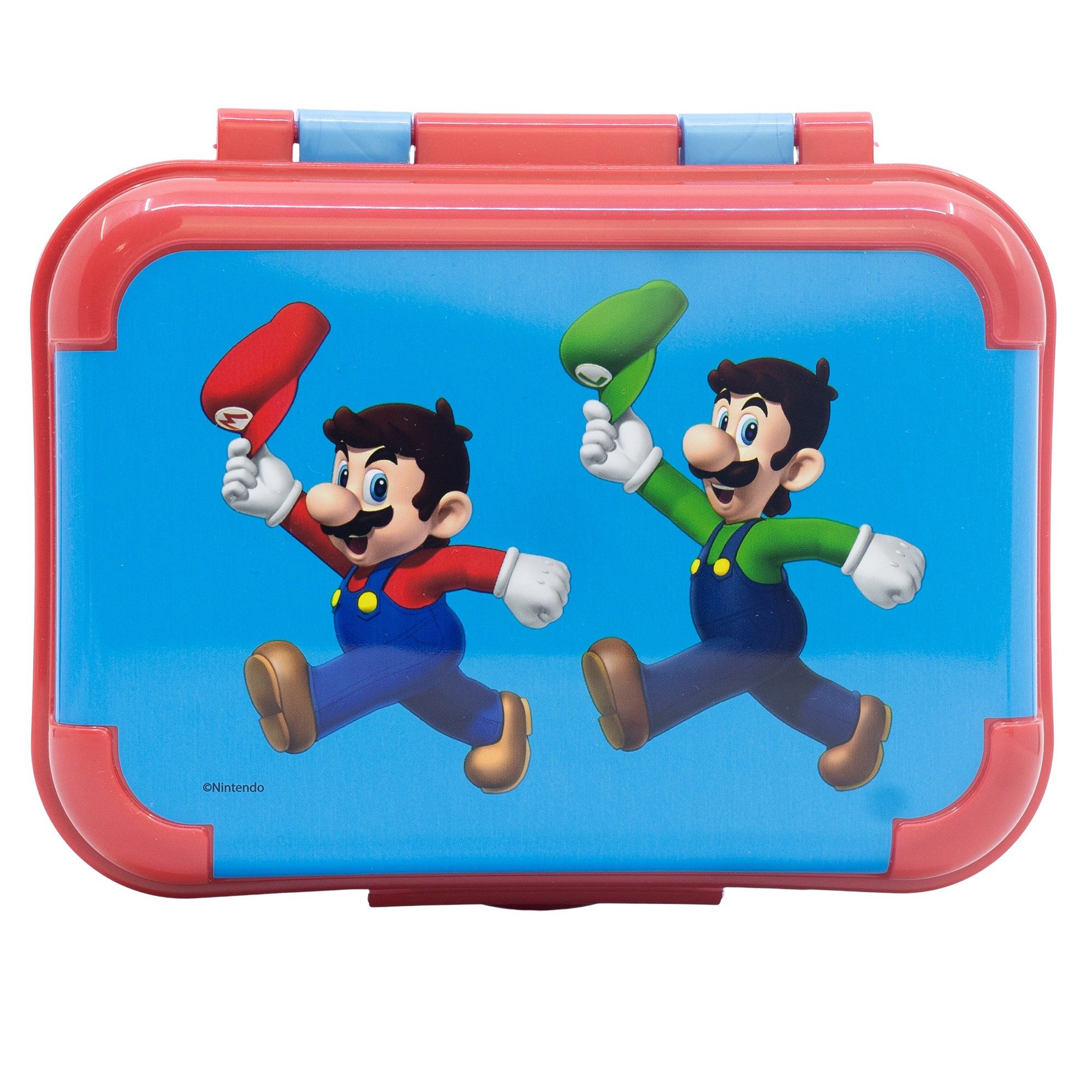 Super Mario Lunchbox Super Mario Luigi Kinder 2 teiliges Set Brotdose Trinkflasche 370 ml, (2-tlg., Spar-Set)