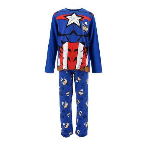 The AVENGERS Schlafanzug Hulk Captain America Kinder Jungen Pyjama langarm Nachtwäsche (2 tlg)