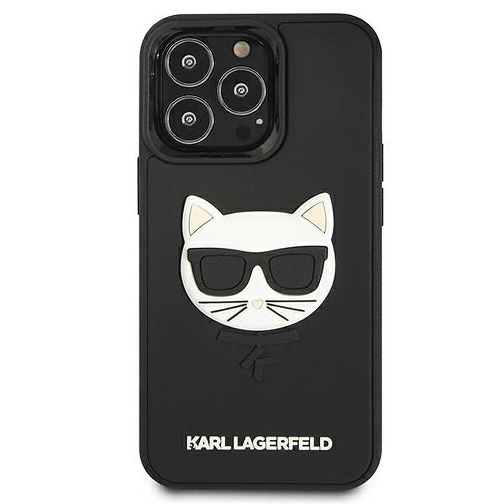 KARL LAGERFELD Handyhülle Schutzhülle Rückschale Smartphonehülle 6,1 Zoll, 3D-Choupette-Motiv, stoßfest, Soft-Touch