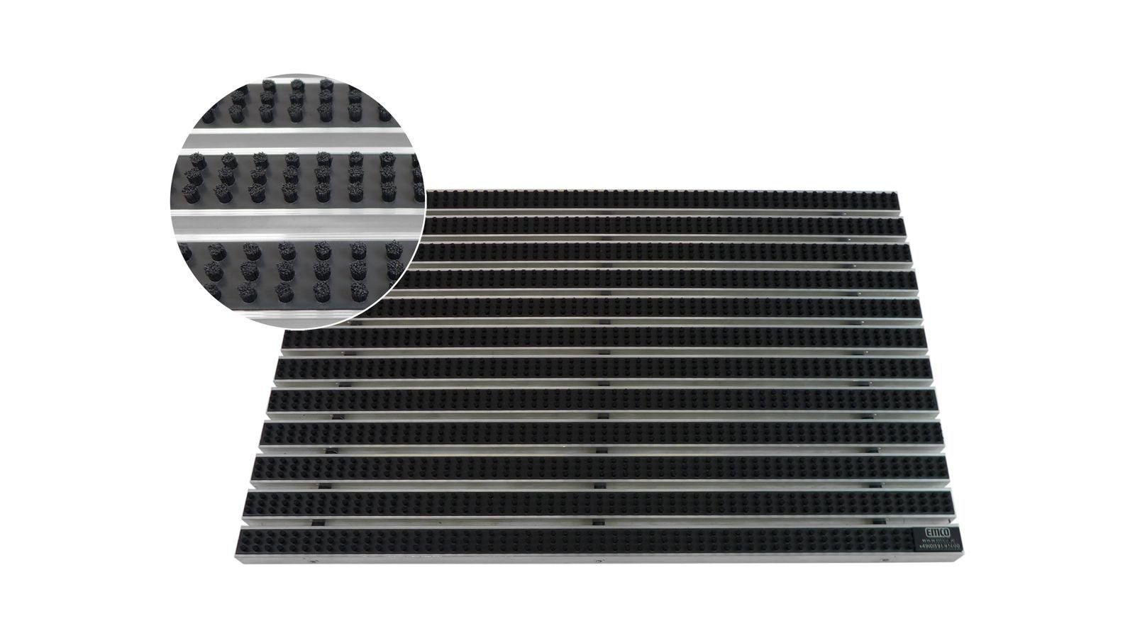 EMCO Fußmatte Bürsten schwarz 22mm Schmutzfangmatte Fußabtreter Antirutschmatte 