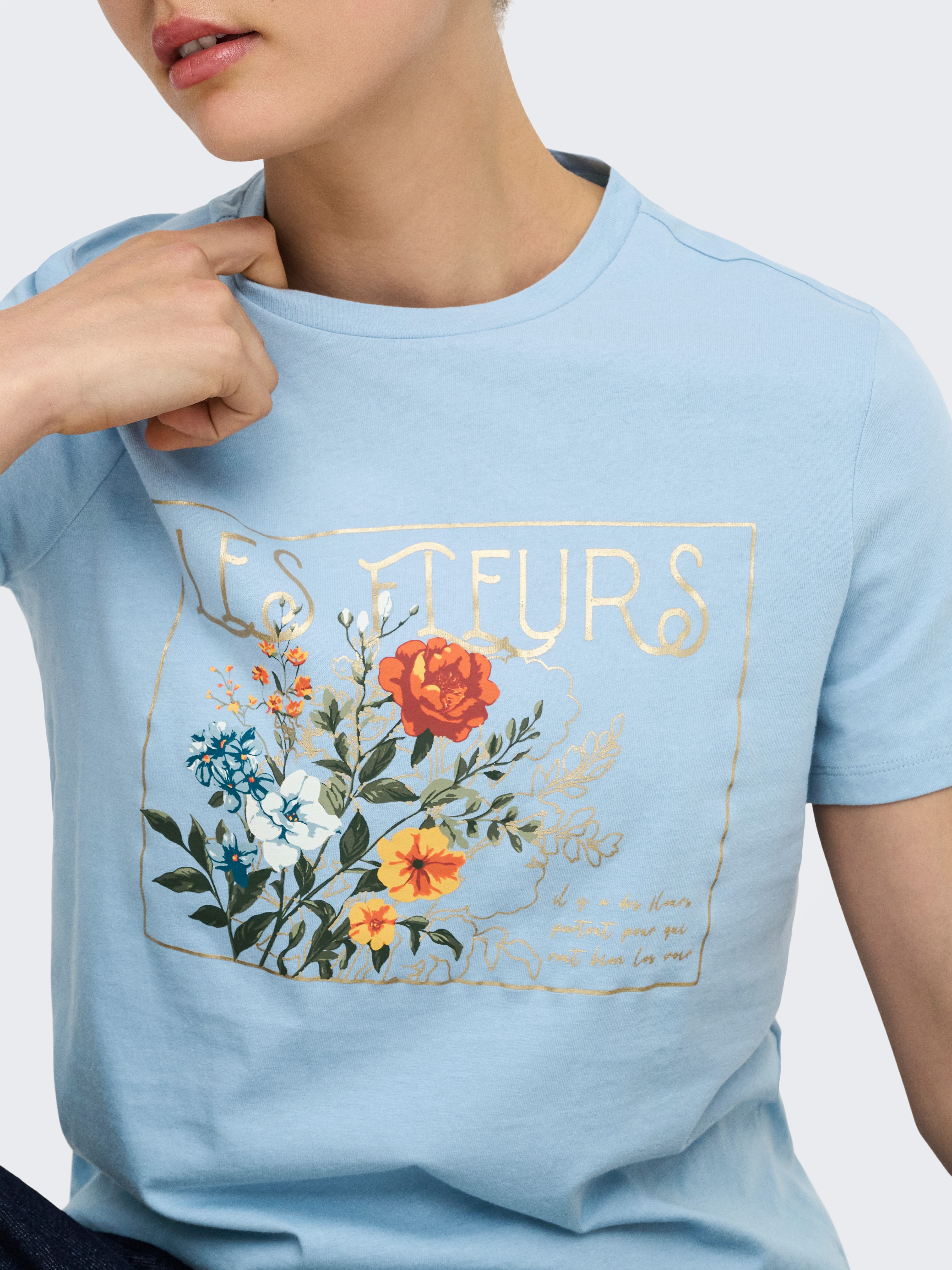 ONLY Kurzarmshirt ONLAMBERDINE S/S PRINT TOP BOX JRS Baumwolle, regular fit günstig online kaufen