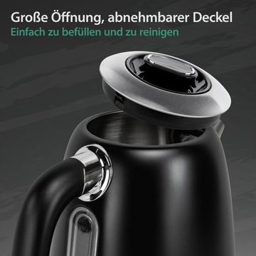 Impolio Wasserkocher Retro, 2200,00 W, Edelstahl, Temperatureinstellung, TÜV Rheinland GS Zertifiziert