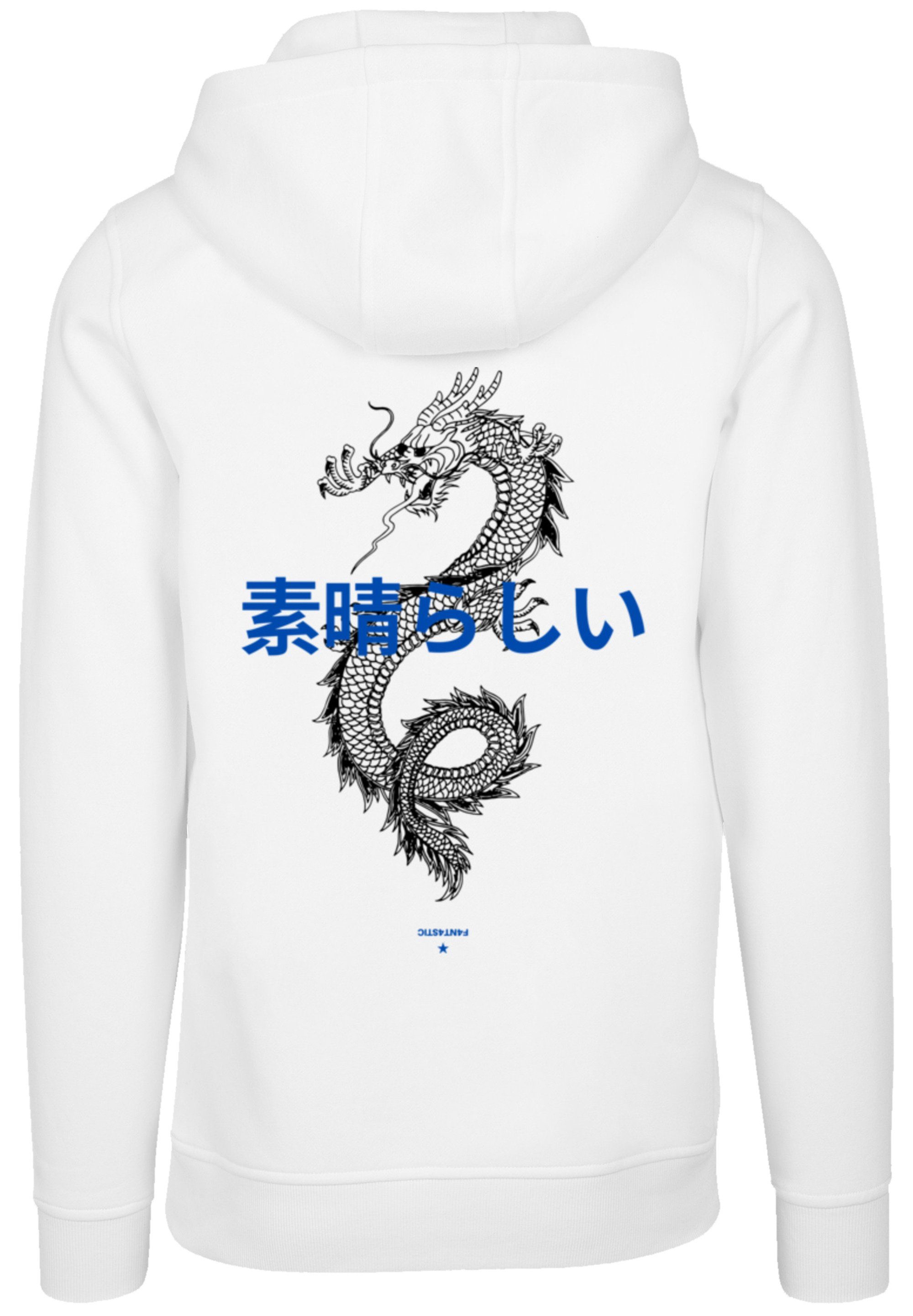 lila F4NT4STIC weiß Dragon Kapuzenpullover Bequem Hoodie, Warm,