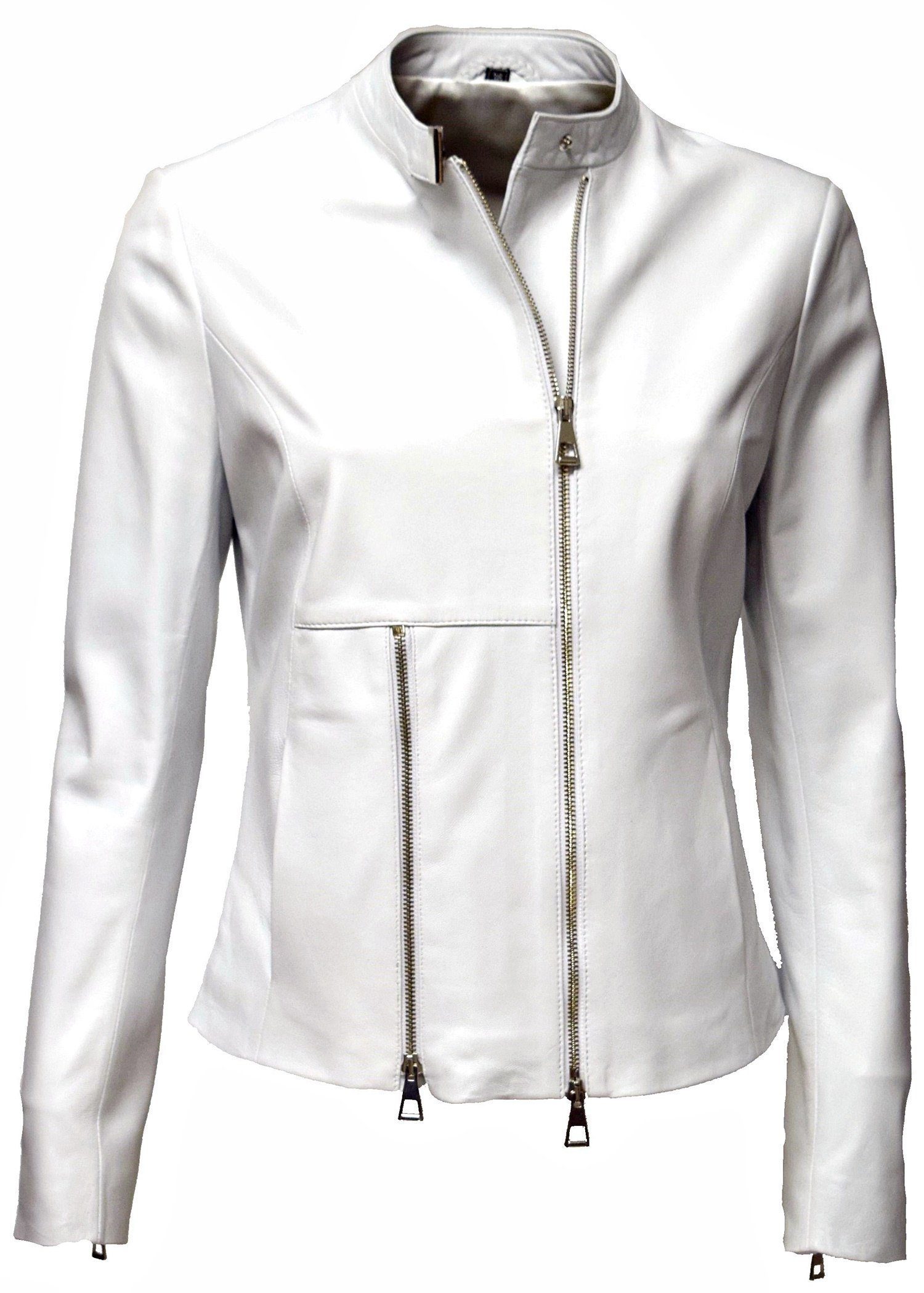 Zimmert Leather Lederjacke Sofia handschuhweiches Lammnappa, Schwarz, Creme, Beige, Weiß