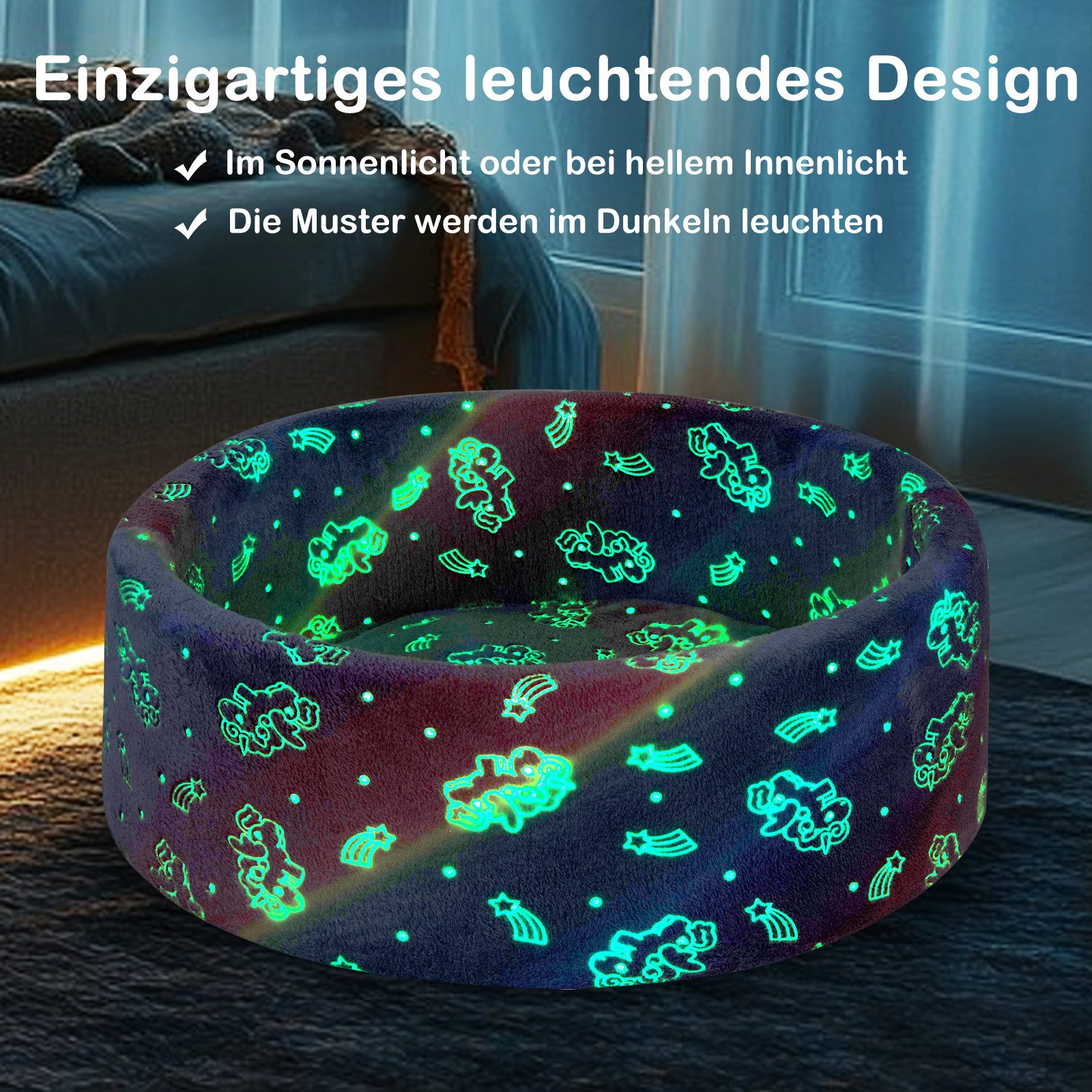 COSTWAY Bällebad, mit 200 Bällen, im Dunkeln leuchtend, für Babys günstig online kaufen