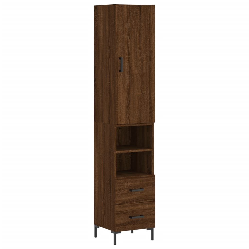 vidaXL Highboard Highboard Braun Eichen-Optik 34,5x34x180 günstig online kaufen