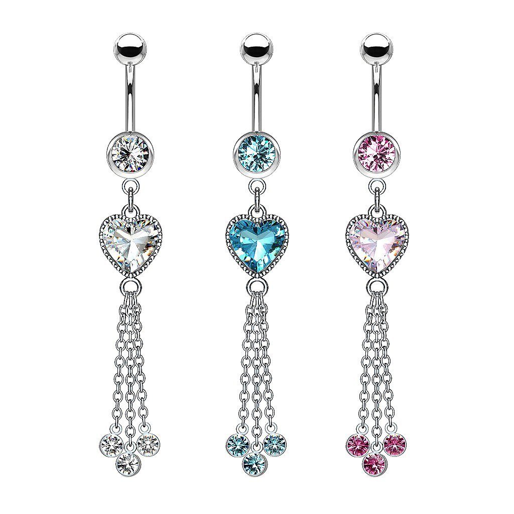 Taffstyle Bauchnabelpiercing Bauchnabelpiercing mit Kristall Herz günstig online kaufen