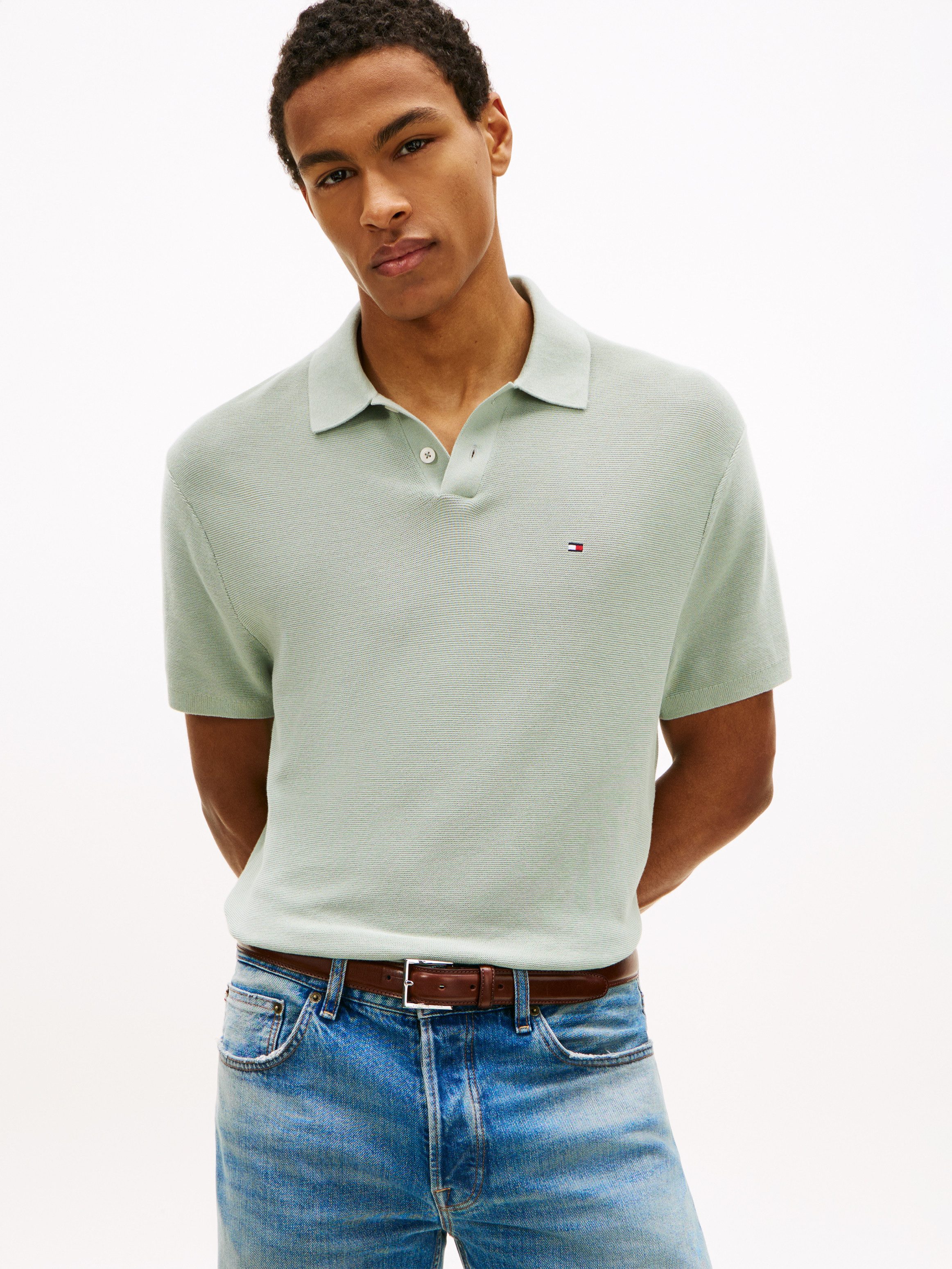 Tommy Hilfiger Polokragenpullover COOL TOUCH STRUCTURE Regular fit mit Polo günstig online kaufen