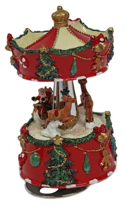 G. Wurm Spieluhr Weihnachtliches Karussell We wish you a merry Christmas 8x14x8