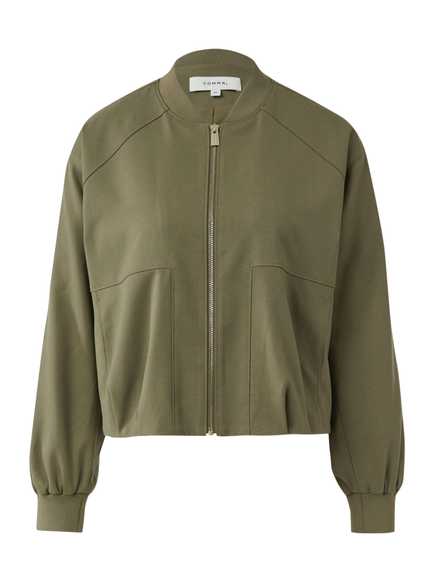 comma Kurzjacke grün,Casual,Polyester,Unifarben,Collegekragen,Lang,Regular Fit