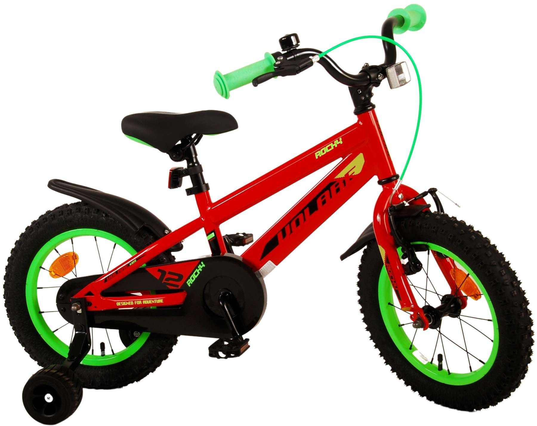 TPFSports Kinderfahrrad Volare Rocky 14 mit Fahrrad Rot Sicherheitsgriffe), Zoll - Kinder Schaltung Stützräder ohne und - - Handbremse, Zoll 1 - 14 Kinderrad Jungen Gang, (Jungsfahrrad Rücktritt - Fahrrad Jungs