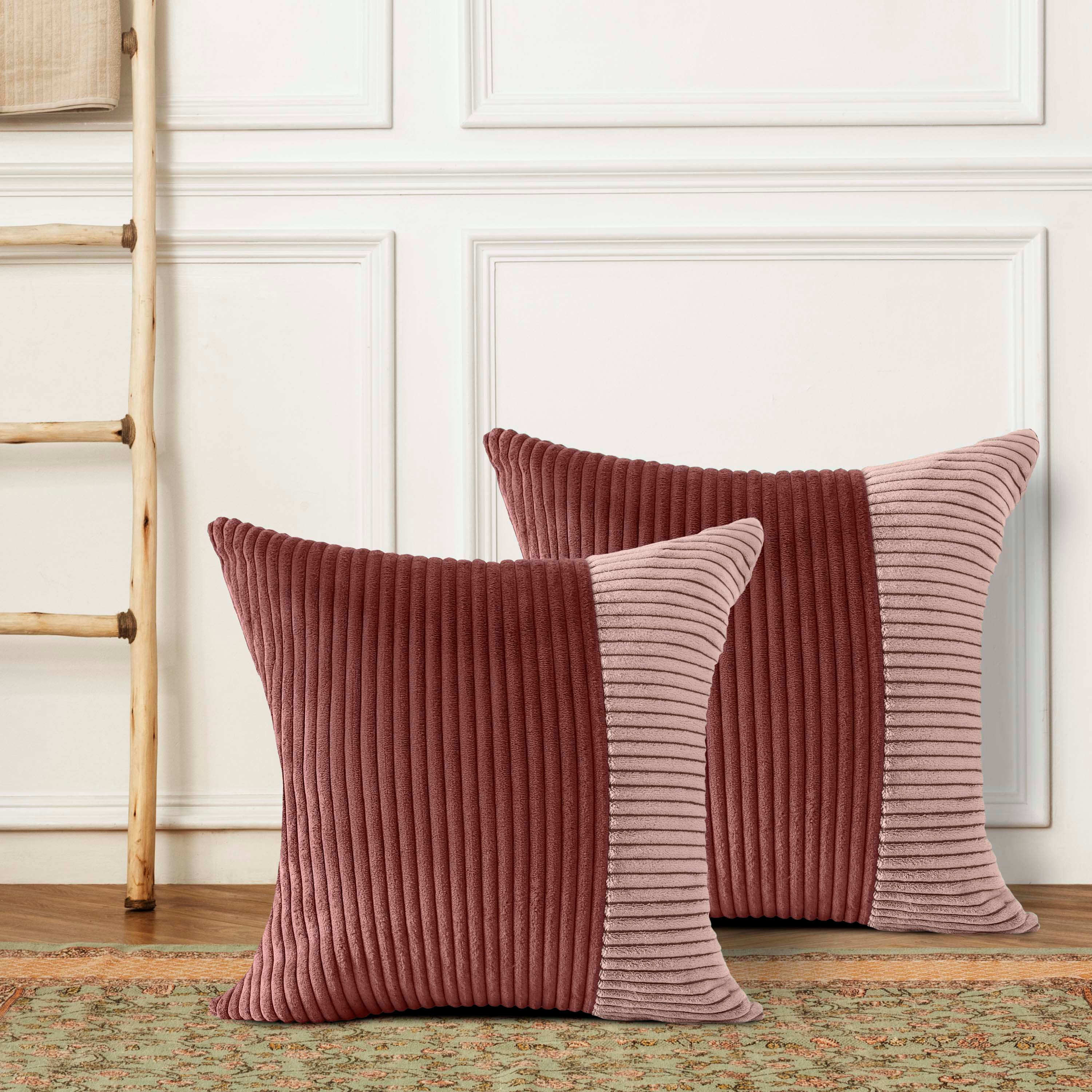 Amilian Dekokissen 2er Set - Kissen mit Füllung & Bezug - Zierkissen Set 2 Stück, Kuschelkissen, Kopfkissen 40x40 cm mit abnehmbarem Kissenbezug