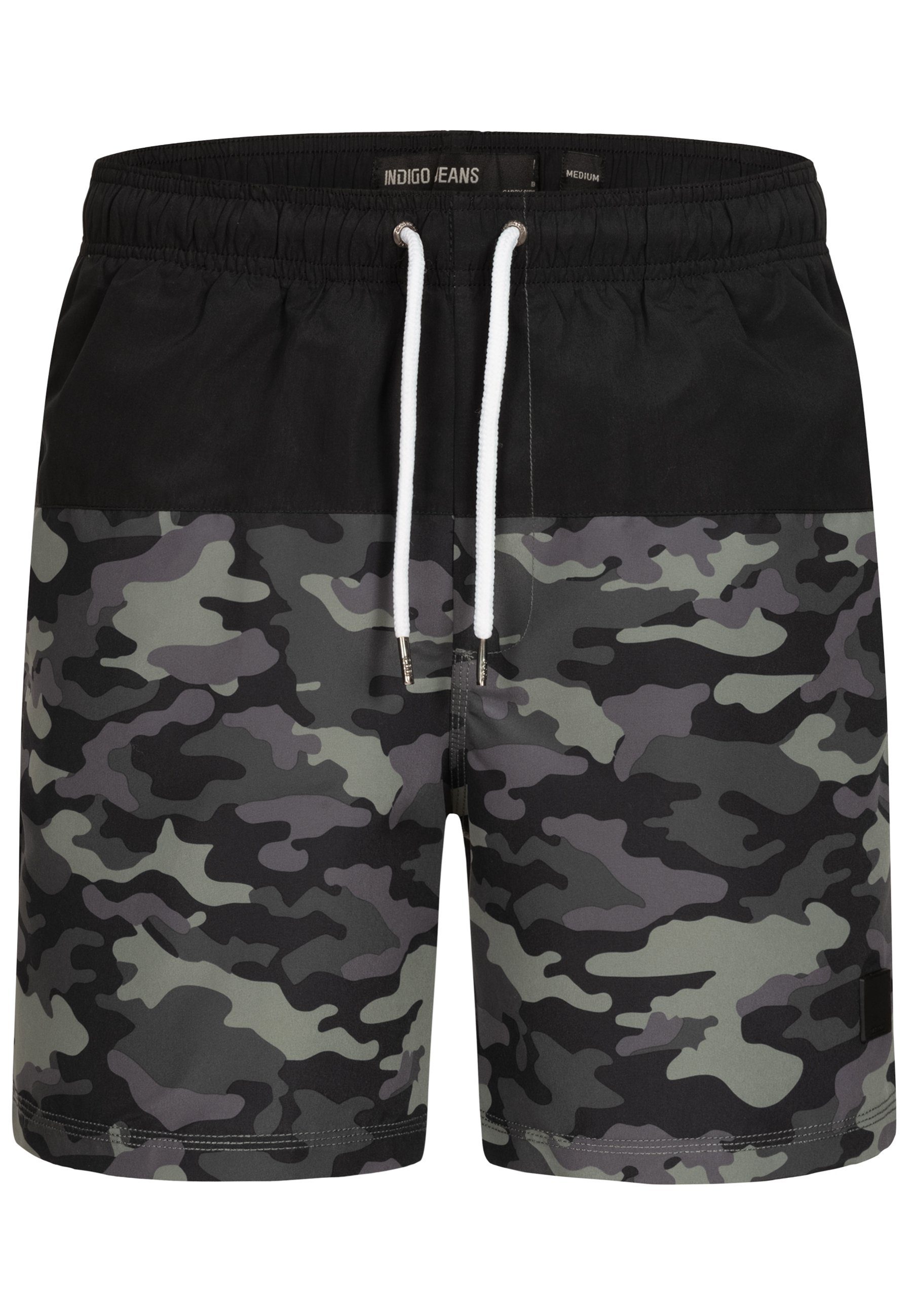 INDICODE Badeshorts Herren Pruitt Schwimmshorts Männer elastischer Bund mit Kordelzug, Color-Block-Optik – Bild 2 von 4
