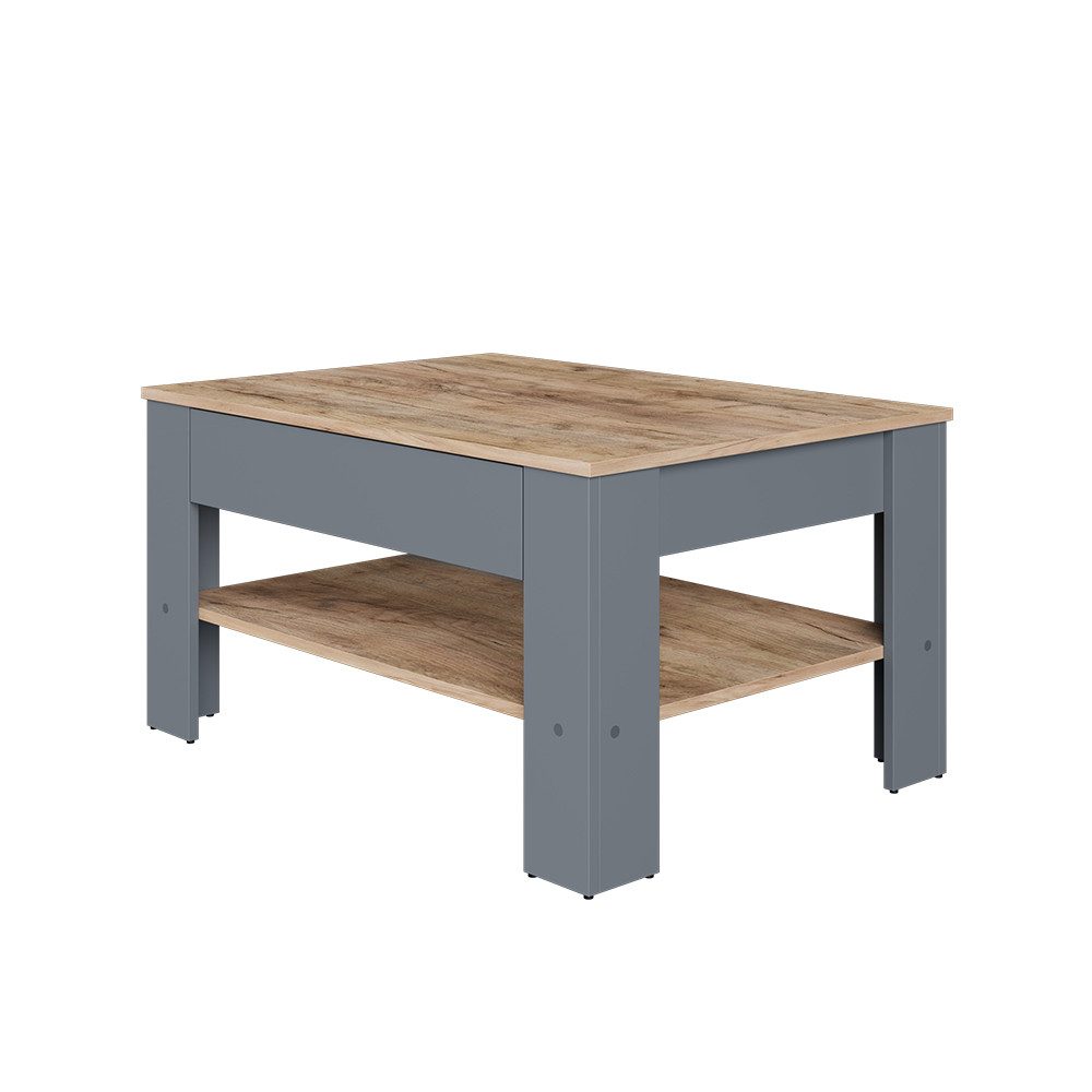 Vicco Couchtisch Milan, Anthrazit/Goldkraft Eiche, 92.2 x 65 cm