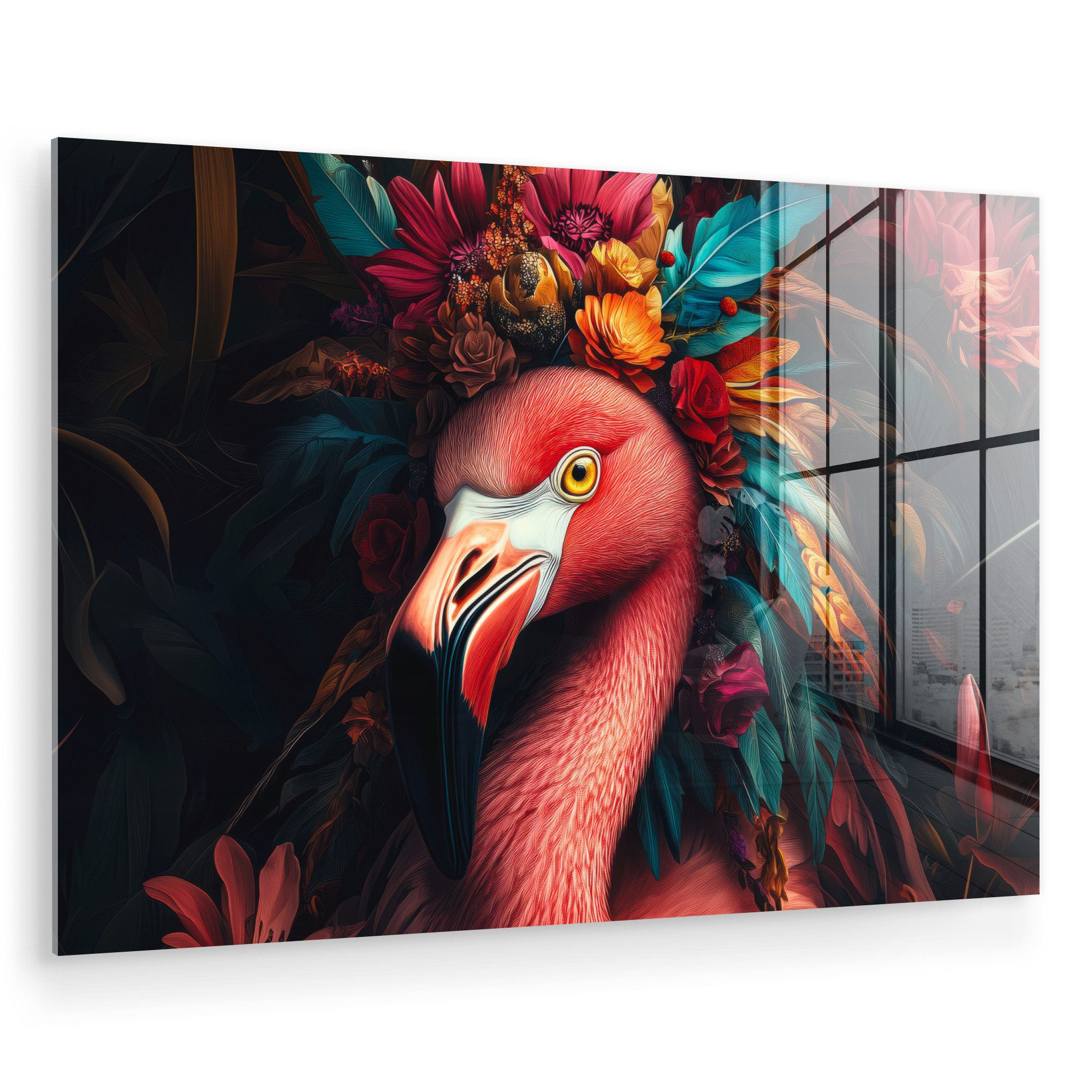 MuchoWow Acrylglasbild Flamingo - Farben - günstig online kaufen