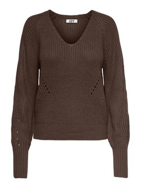 JACQUELINE de YONG Strickpullover Grobstrick Pullover mit V-Ausschnitt JDYJUSTY 5597 in Braun-2