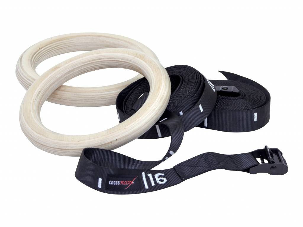 Lifemaxx Schlingentrainer Lifemaxx Crossmaxx Hölzerne Crossfit Ringe mit verstellbaren Gurten