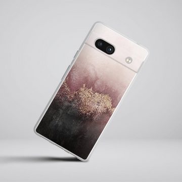 DeinDesign Handyhülle Glitzer Look Staub Elisabeth Fredriksson Pink Sky Dust Gold Print, Google Pixel 7a Silikon Hülle Bumper Case Handy Schutzhülle