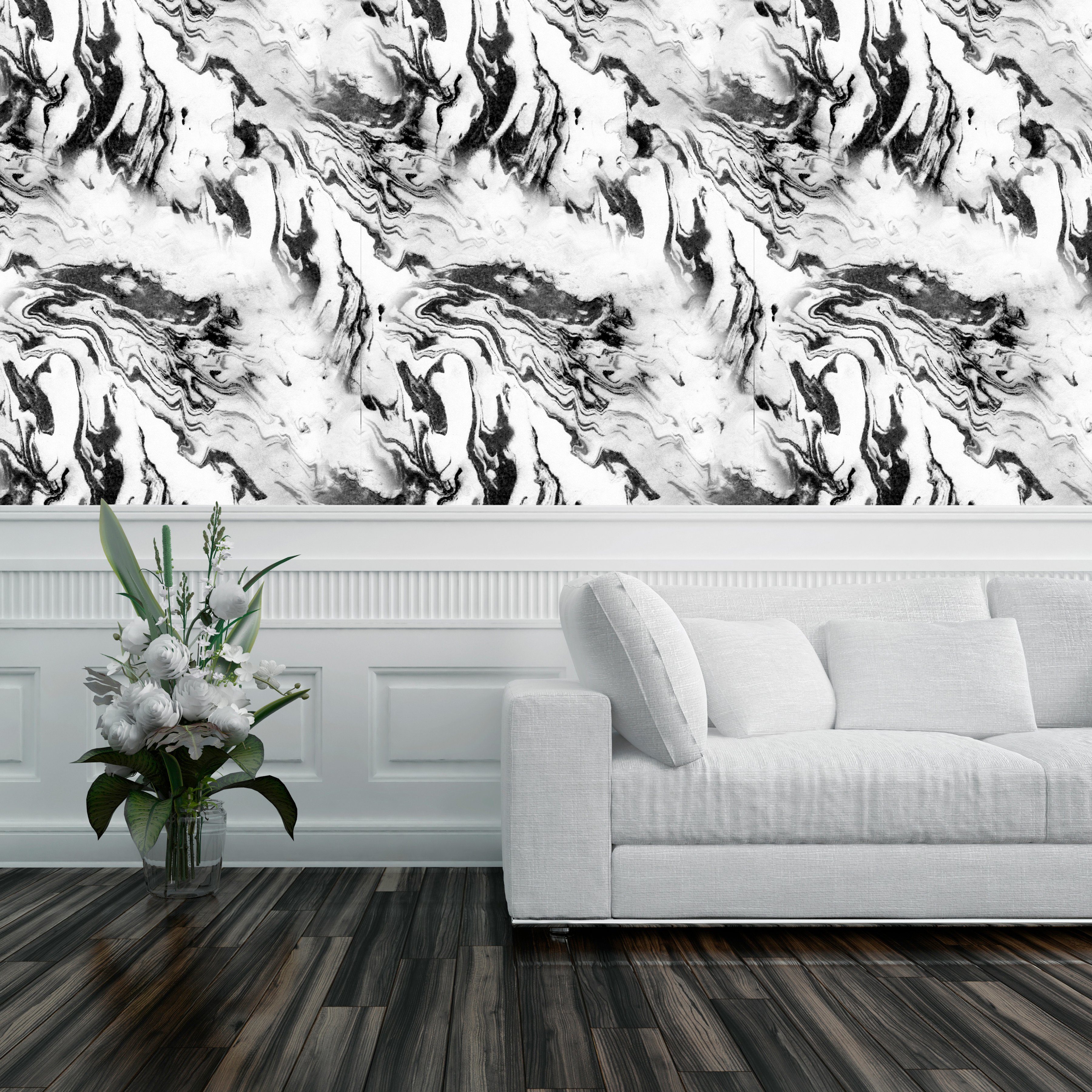 queence Vinyltapete Ofhio, glatt, Abriebeffekte, Steinoptik, bedruckt, clean, minimalistisch, unifarben, 90x250cm, selbstklebend, kinderleichte Anbringung, Sticker