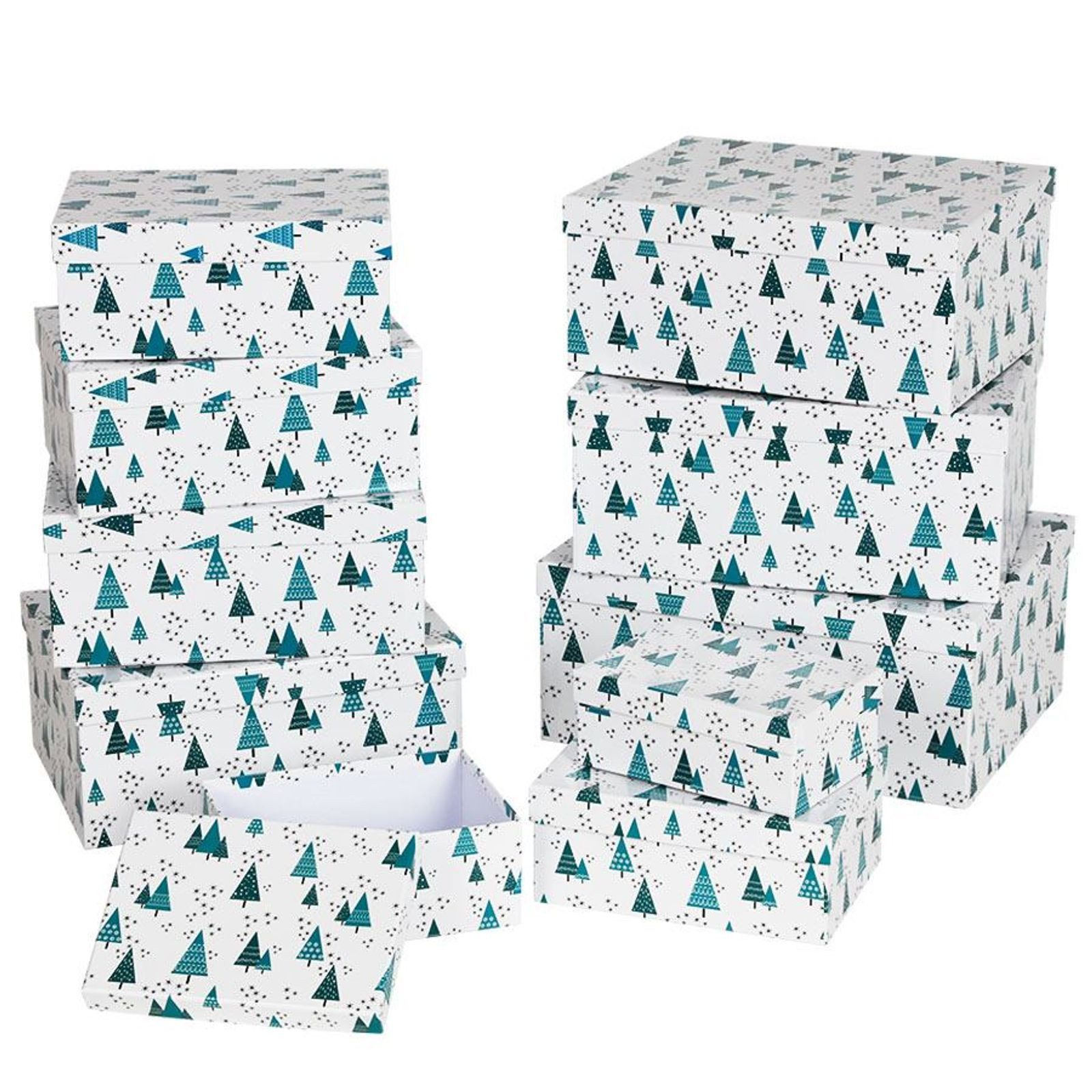 BURI Dekokiste Dekoboxen-Set Weihnachten 10-teilig