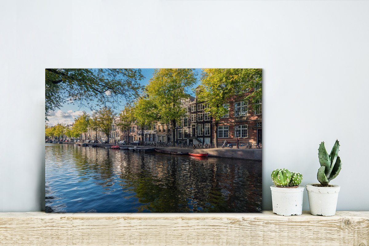 im Prinsengracht Leinwandbilder, Zentrum Aufhängefertig, Die cm St), (1 OneMillionCanvasses® von Wanddeko, 30x20 Amsterdam, Leinwandbild Wandbild
