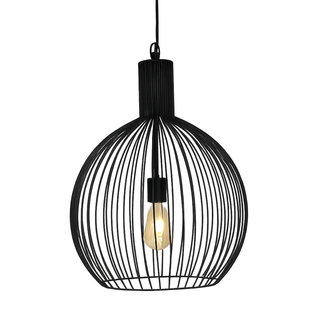 Liadomo Pendelleuchte Gazzola, ohne Leuchtmittel, Industrial-Look, Schwarz, aus Eisen, E27-Fassung