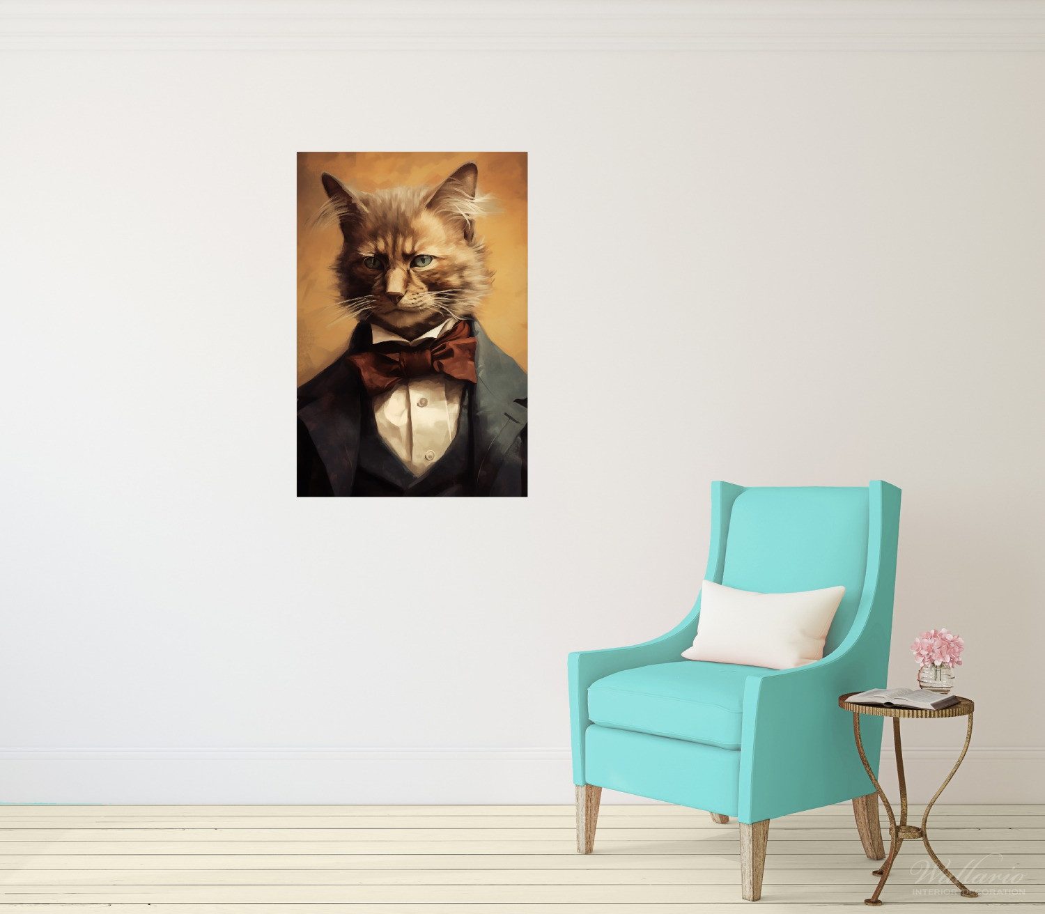 Wallario Poster, Katze im Anzug, in verschiedenen Ausführungen