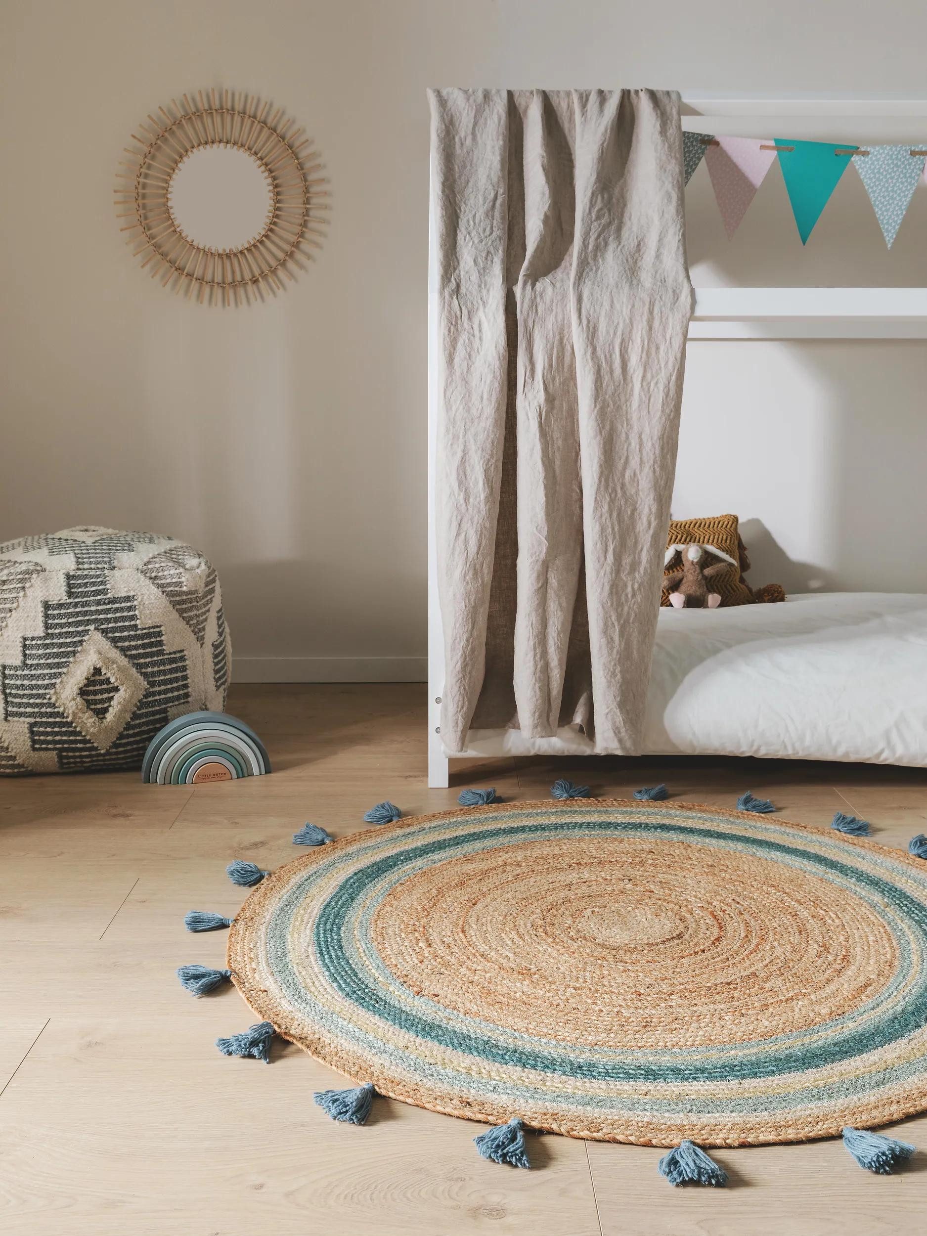 benuta Kinderteppich Lovis, rund, Höhe: 5 mm, Kunstfaser, Berber, Ethno-Style, Wohnzimmer