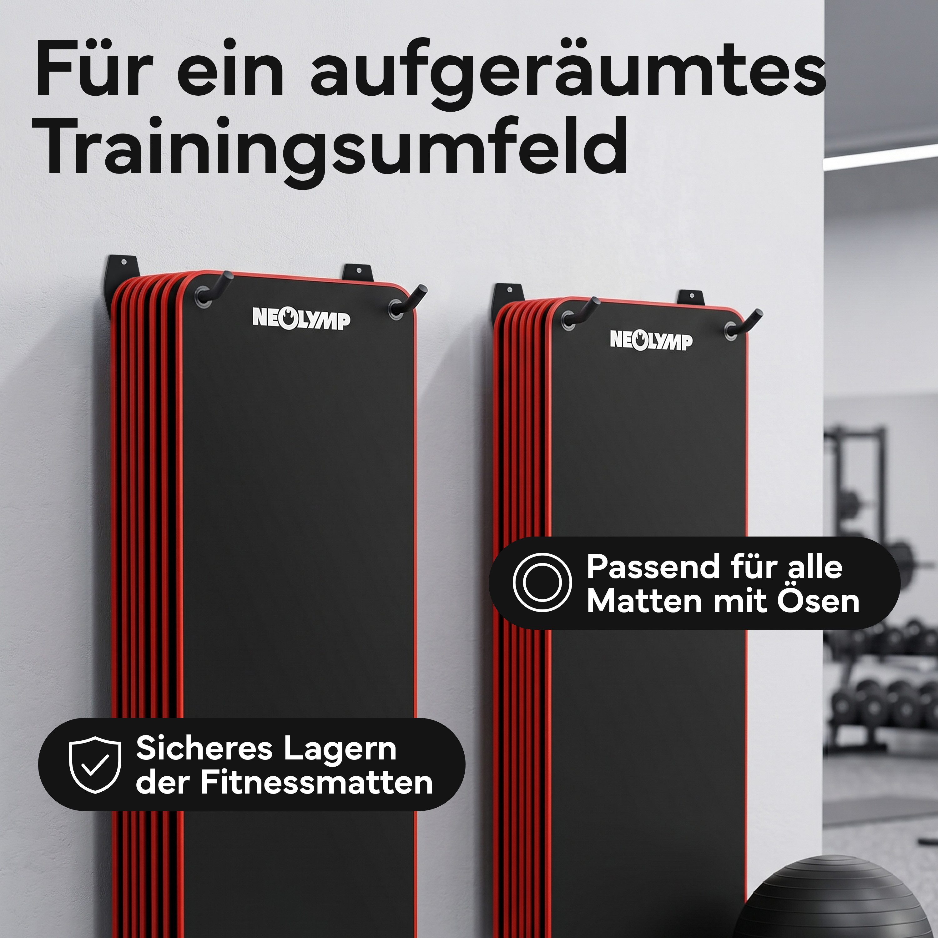 NEOLYMP Wandhalter Wandhalterung Schwerlast gummiert für Garage & Werkstatt