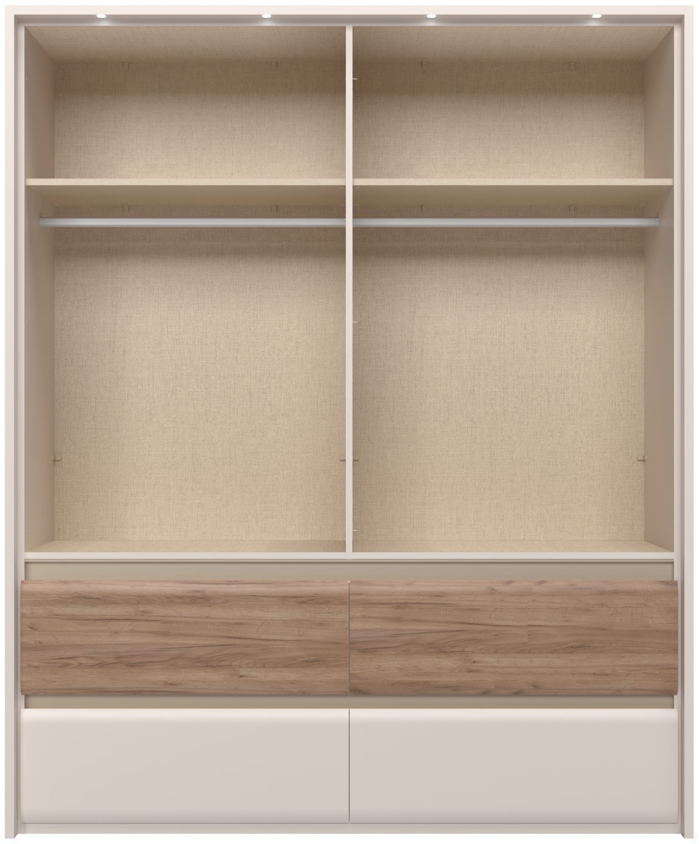 Style Beleuchtung, Funktion Invictus Soft-Close Places LED mit lackiert, of Kleiderschrank UV