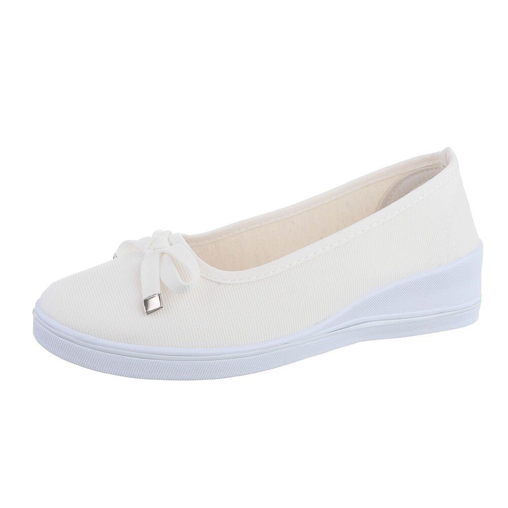 Ital-Design Damen Schlupfschuhe Freizeit Slipper (80200756) Keilabsatz/Wedge Slipper in Weiß