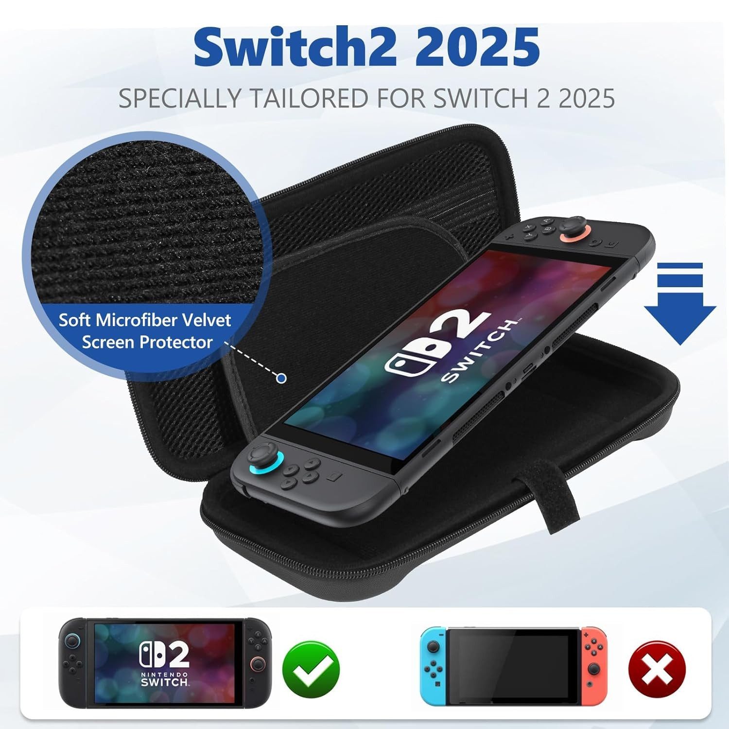 MSM Nintendo-Schutzhülle Hülle für Nintendo Switch 2 Trage Tasche mit 12 Spielkartenfächern – Bild 4 von 5