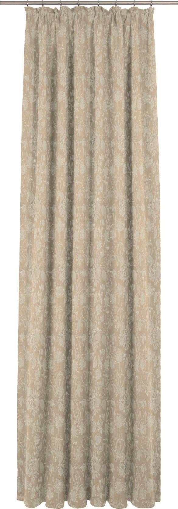 Vorhang Flower Cuveé Light, Adam, Kräuselband (1 St), blickdicht, Jacquard beige