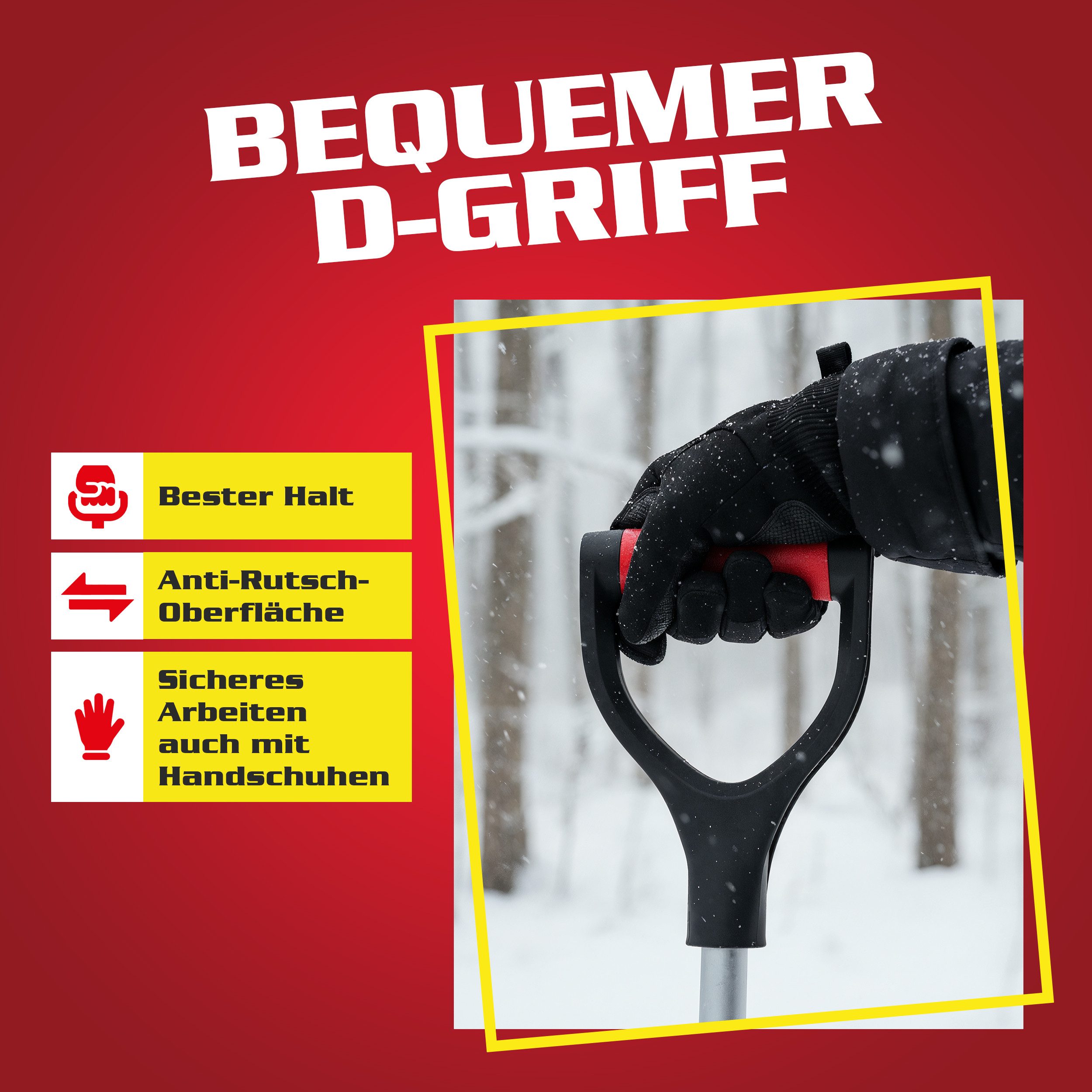 Hecht Schneeschieber Schneeschaufel Teleskop Aluminium mit Metallkante, 49 cm Arbeitsbreite, mit 155,5 cm langem Stiel, 1,38 kg, Ergonomisch, Metallkante, D-Gri – Bild 5 von 5
